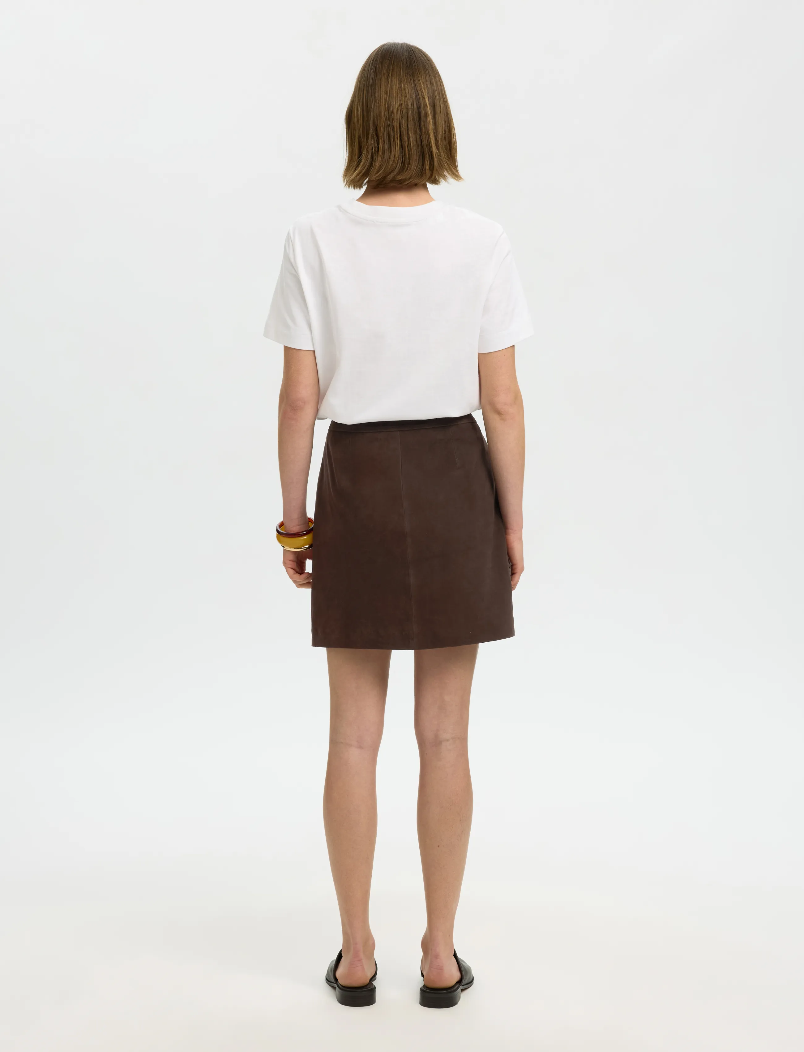Selected - SLWKAYA MW SUEDE SKIRT NOOS - kurze röcke - delicioso - 2