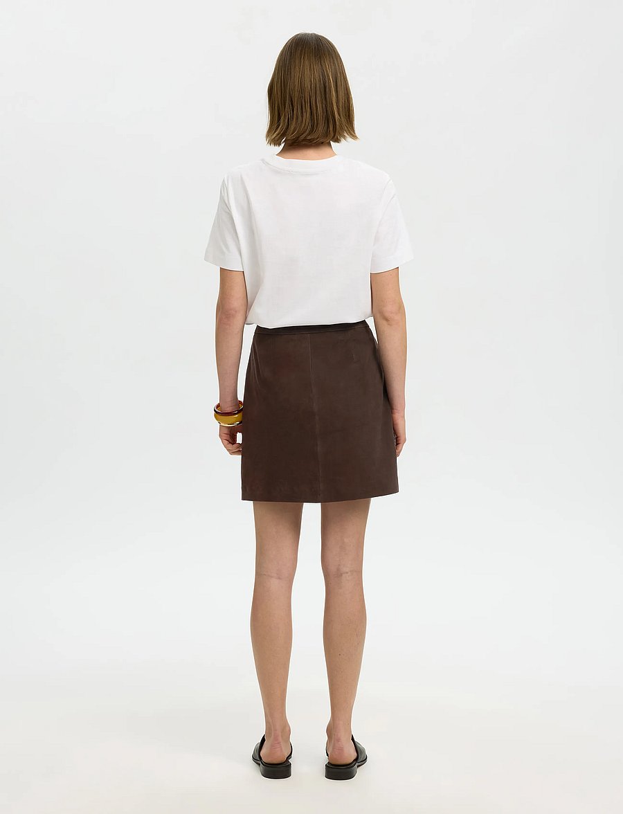 Selected - SLWKAYA MW SUEDE SKIRT NOOS - kurze röcke - delicioso - 2