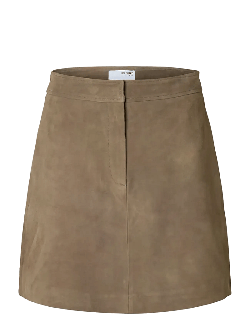 Selected - SLWKAYA MW SUEDE SKIRT NOOS - kurze röcke - fungi - 1