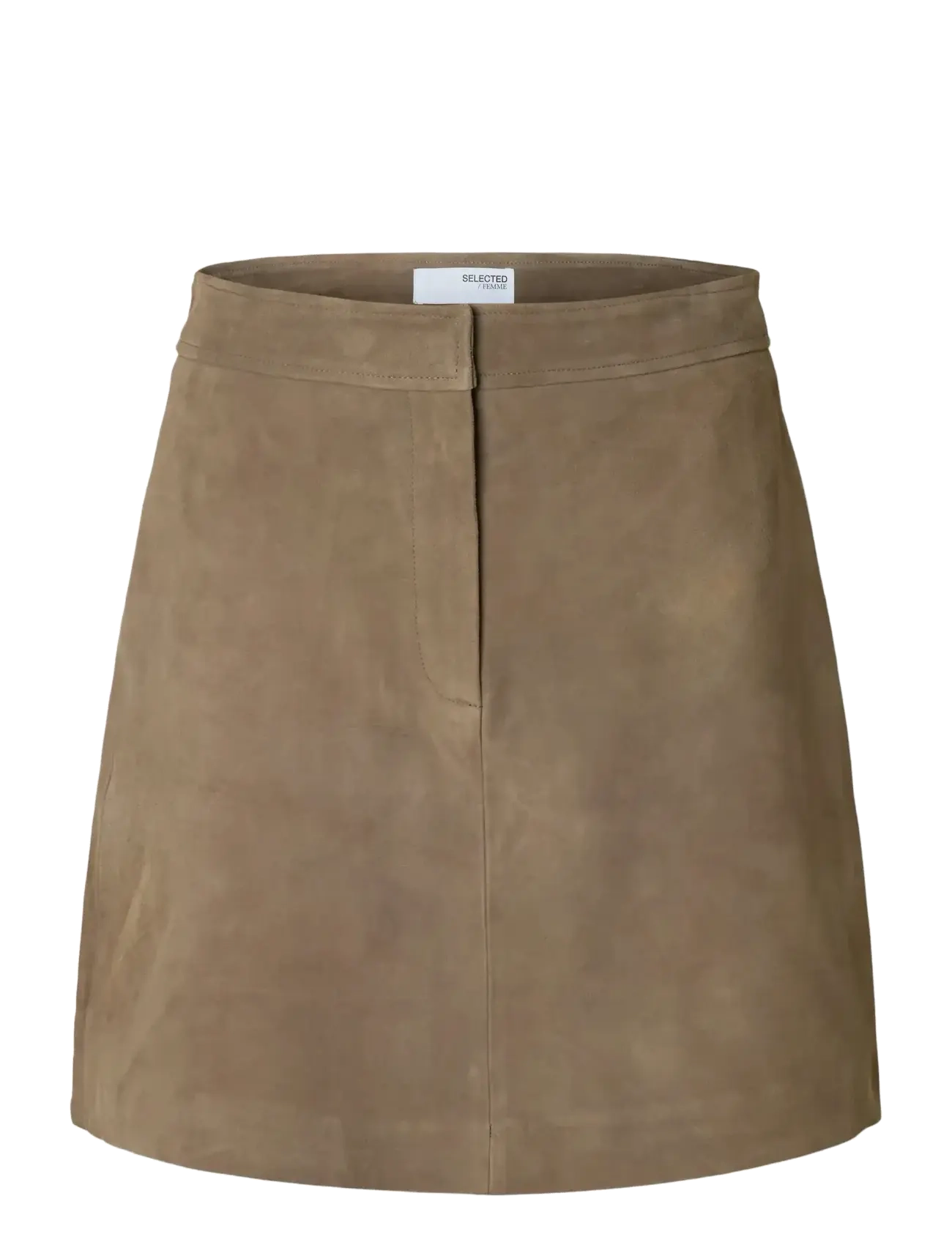 Selected SLFKAYA MW SUEDE SKIRT NOOS - Tøj - FUNGI / beige