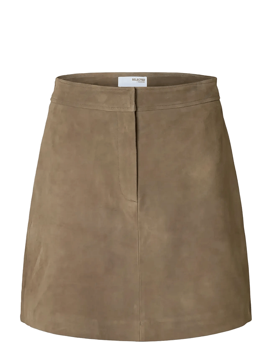 Selected - SLWKAYA MW SUEDE SKIRT NOOS - korte nederdele - fungi - 1