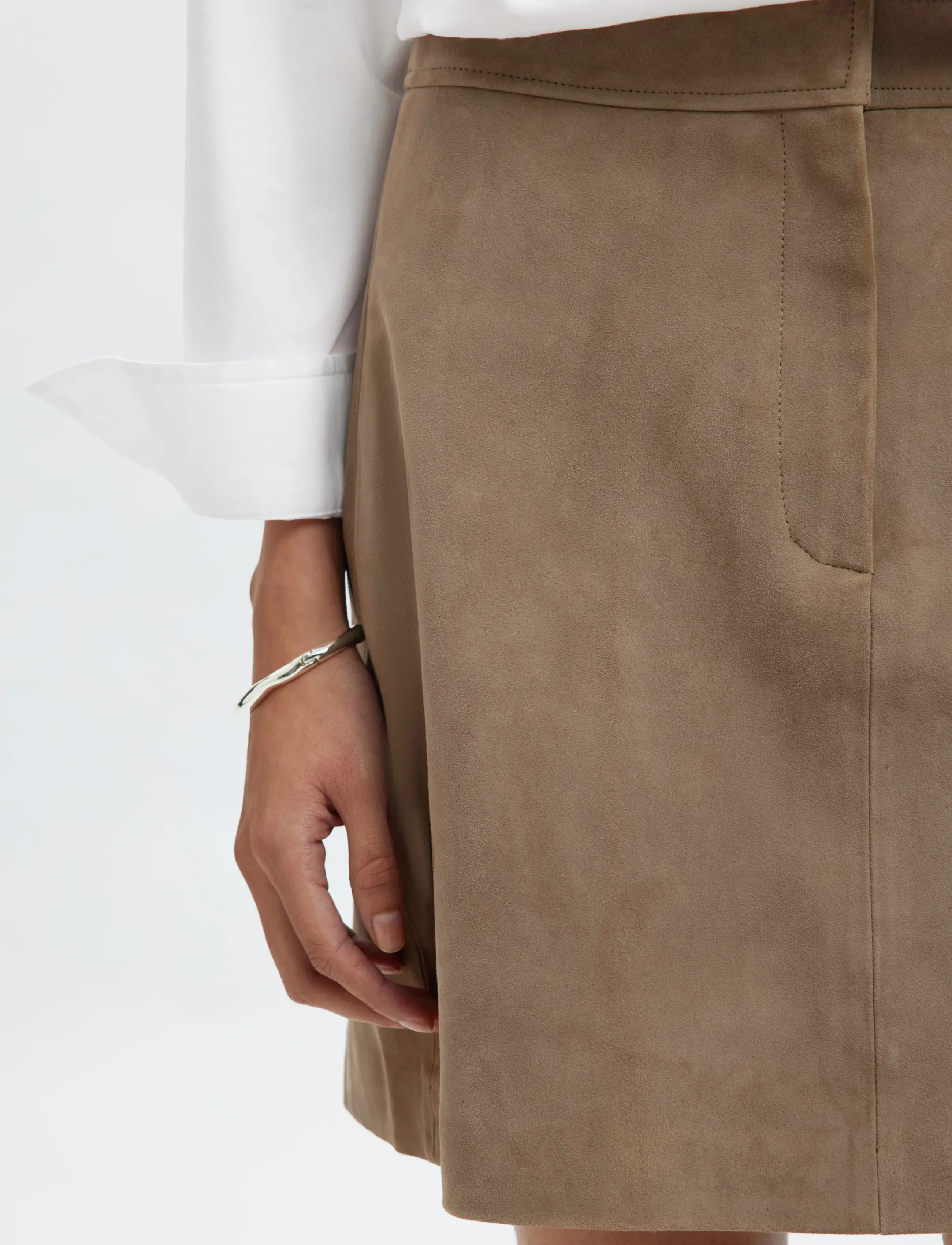 Selected - SLWKAYA MW SUEDE SKIRT NOOS - korte nederdele - fungi - 4