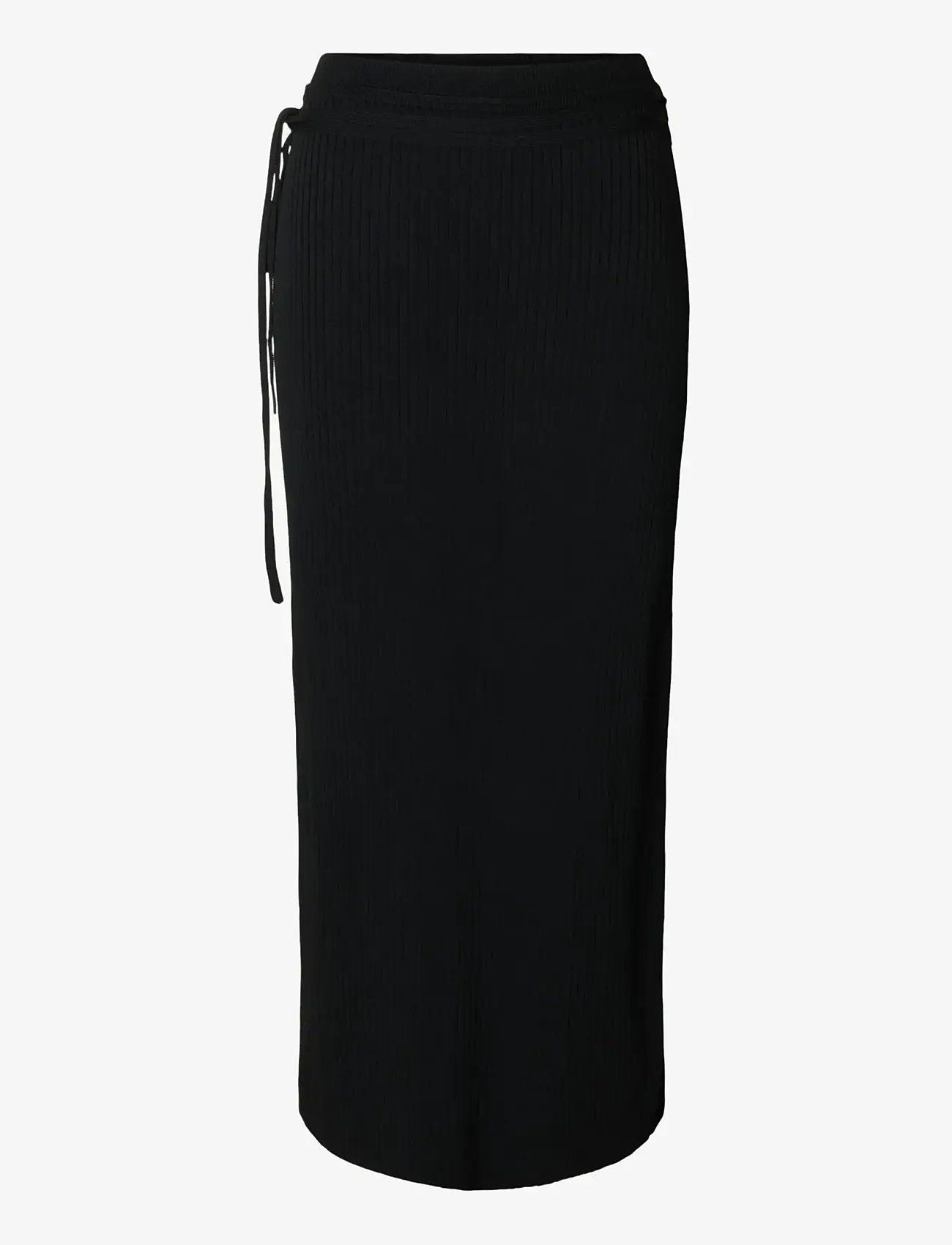 Selected - SLFCARLY MW KNIT ANKLE SKIRT - maxi skirts - black - 1