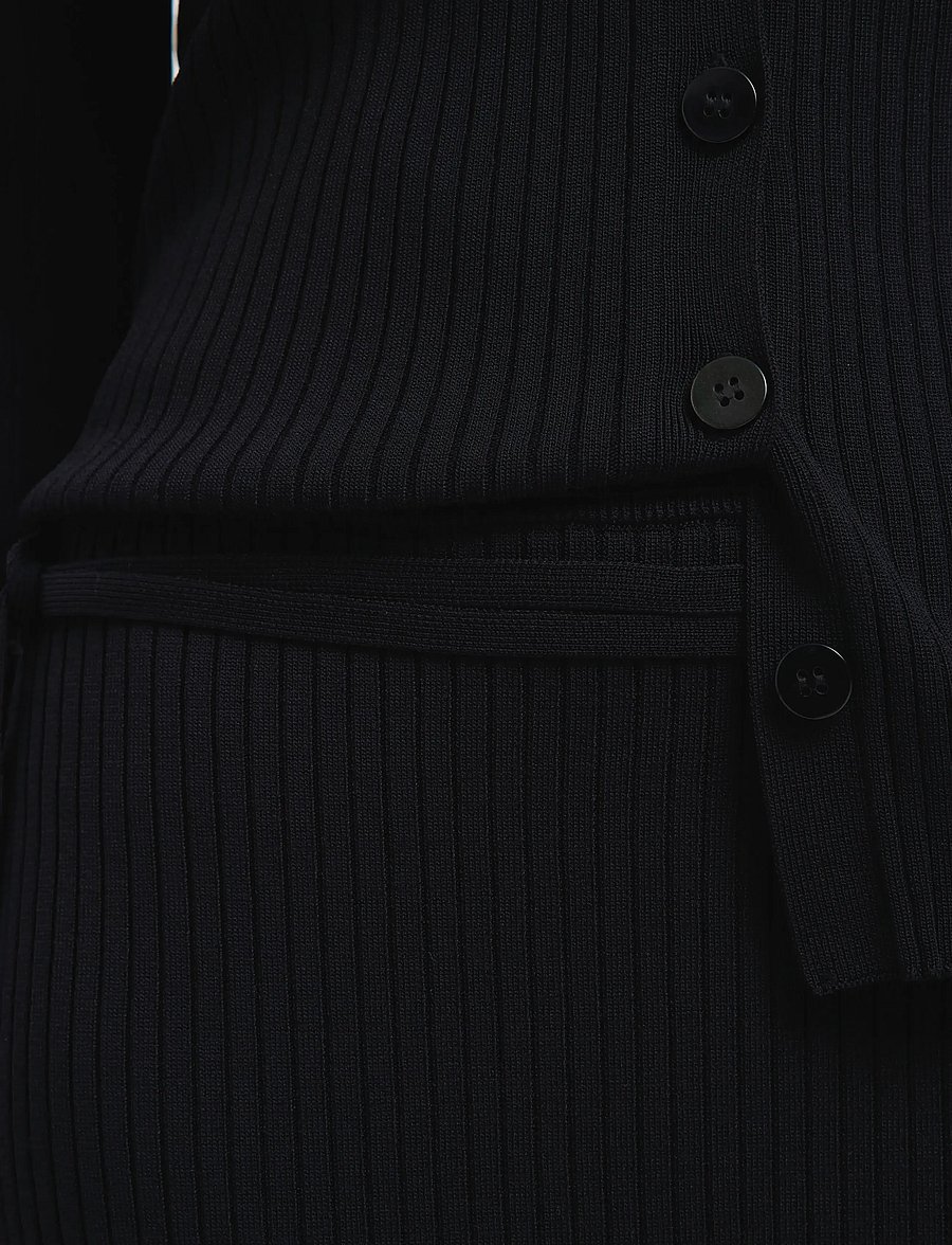 Selected - SLFCARLY MW KNIT ANKLE SKIRT - maxikjolar - black - 5