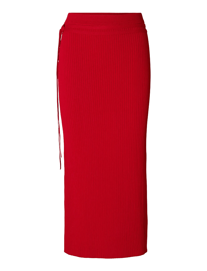 Selected - SLFCARLY MW KNIT ANKLE SKIRT - maxi nederdele - equestrian red - 1