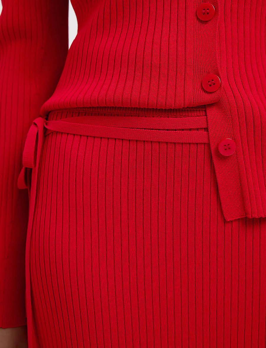 Selected - SLFCARLY MW KNIT ANKLE SKIRT - maxi röcke - equestrian red - 5