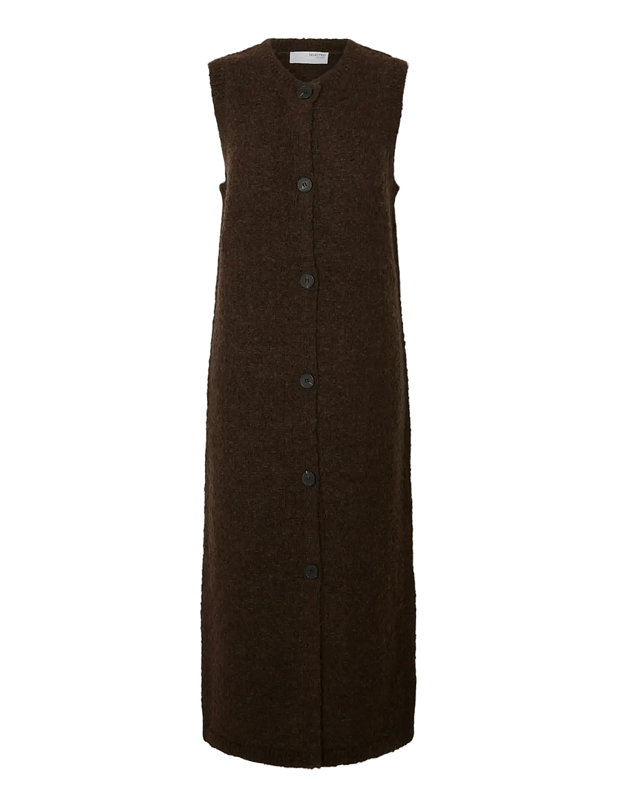Selected - SLFLELOU SL KNIT CARDIGAN DRESS - knitted dresses - delicioso - 1