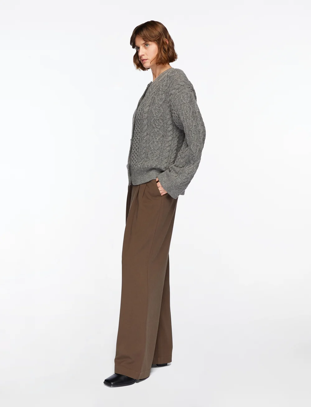 Selected - SLFNELLY LS KNIT O-NECK CARDIGAN - cardigans - medium grey melange - 3