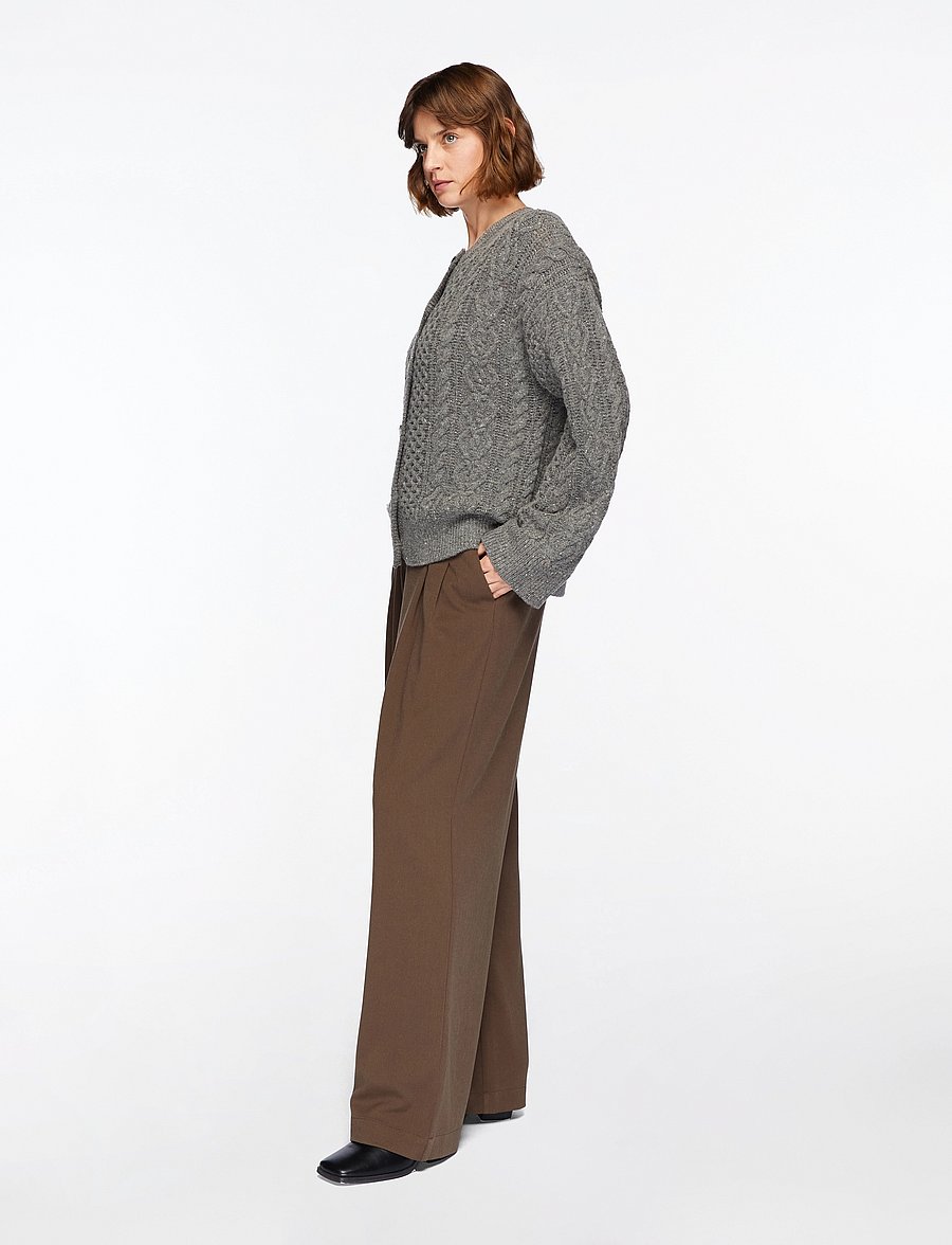 Selected - SLFNELLY LS KNIT O-NECK CARDIGAN - gilets - medium grey melange - 3