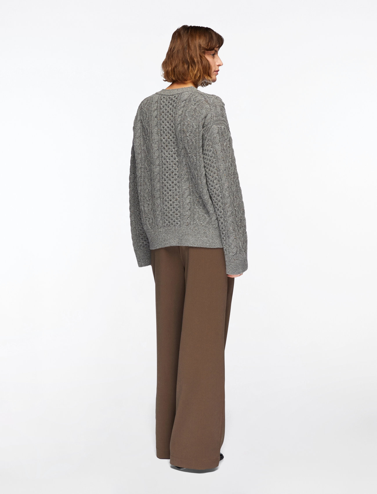 Selected - SLFNELLY LS KNIT O-NECK CARDIGAN - cardigans - medium grey melange - 4