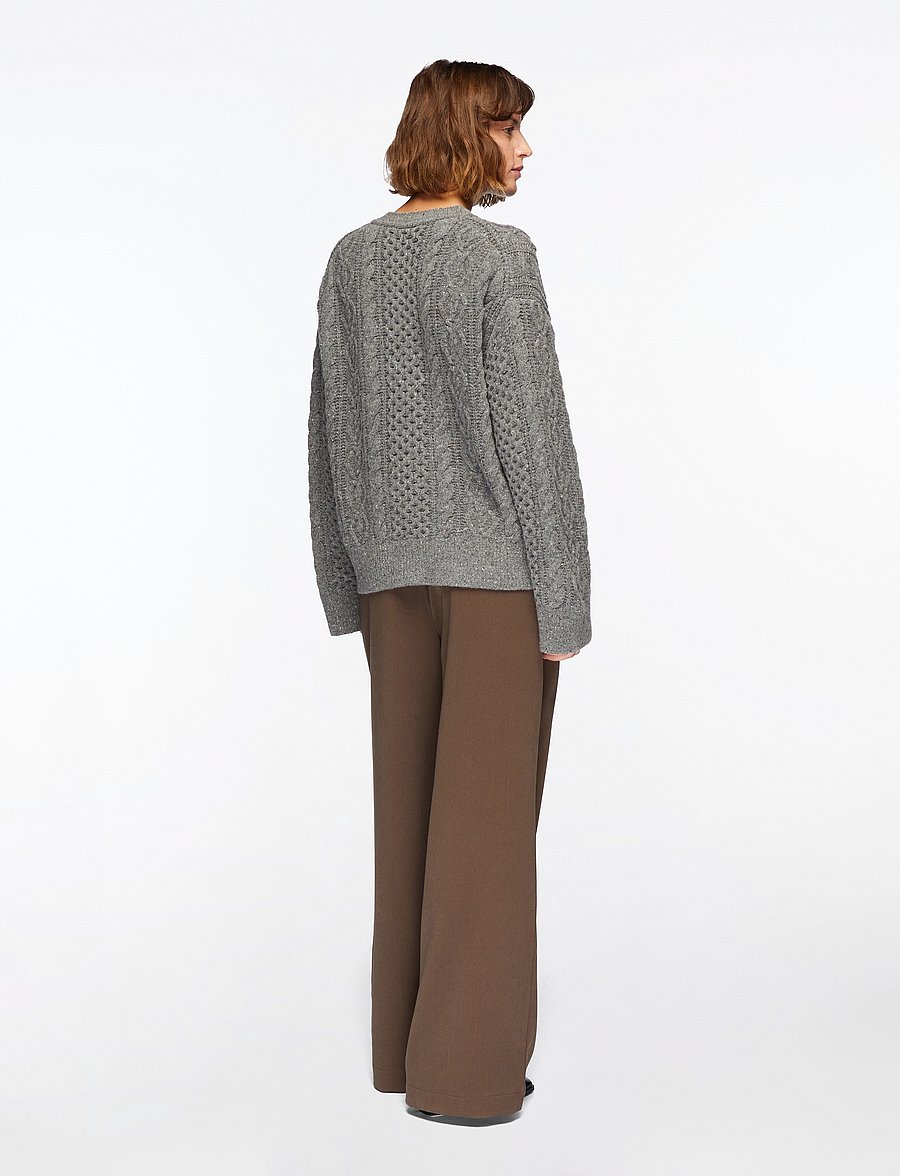 Selected - SLFNELLY LS KNIT O-NECK CARDIGAN - gilets - medium grey melange - 4