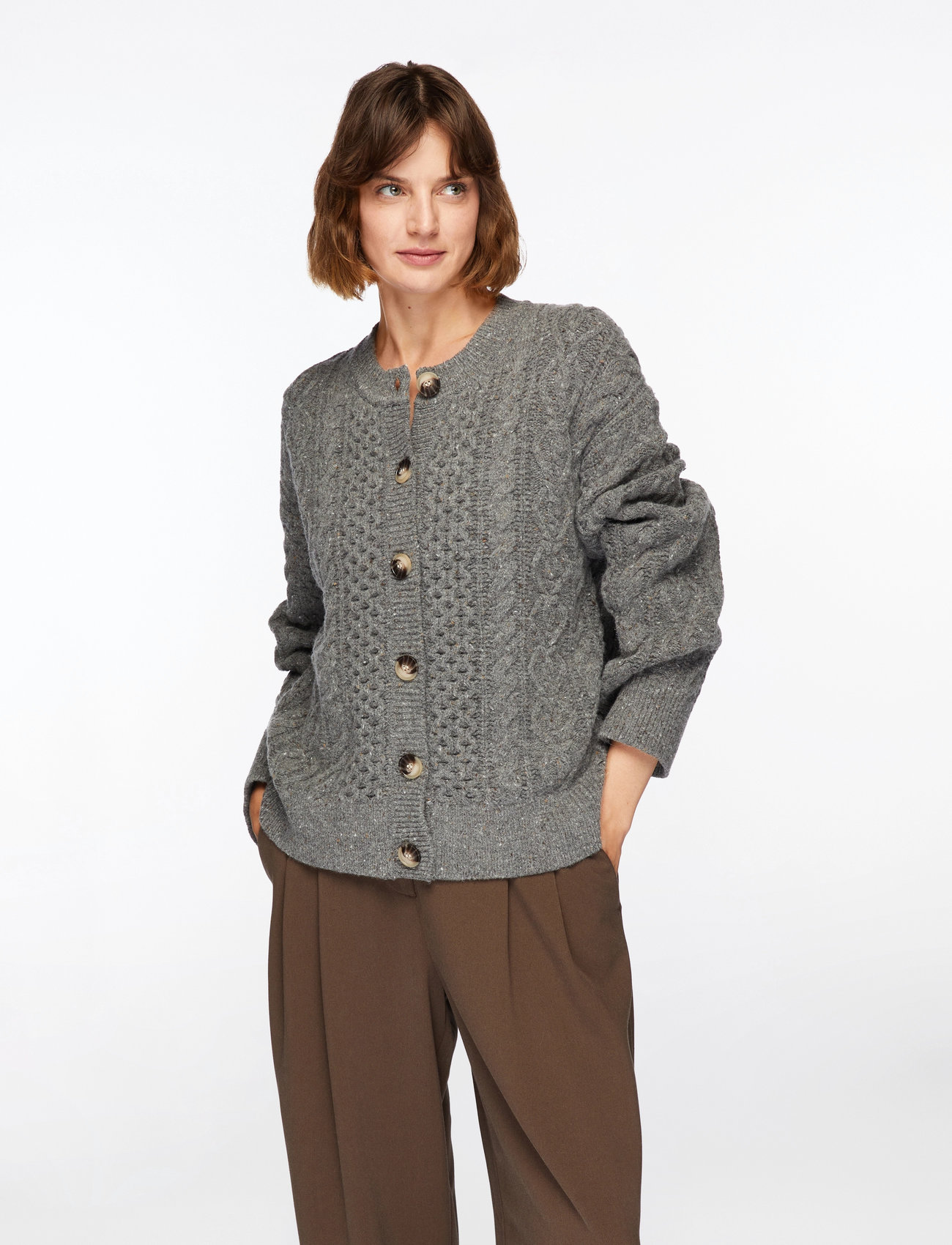 SIIILON BIG LOVE knit cardigan BLUE トップス SIIILON BIG LOVE knit