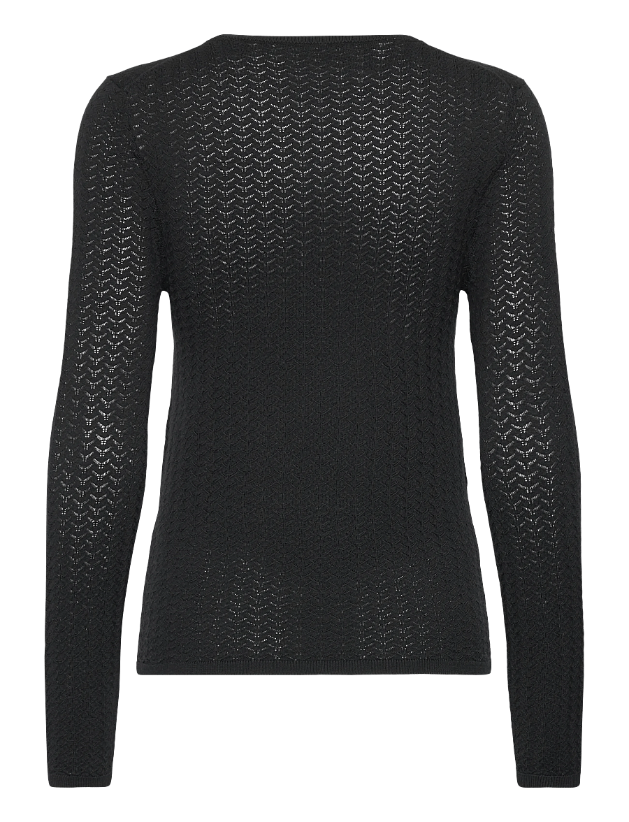 Selected - SLFNAJA TIGHT LS KNIT O-NECK - striktrøjer - black - 1