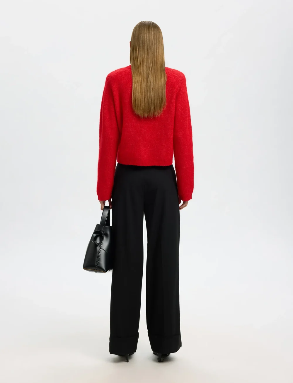 Selected - SLFSIA RAS LS KNIT CROPPED CARDIGAN - kardigani - equestrian red - 2