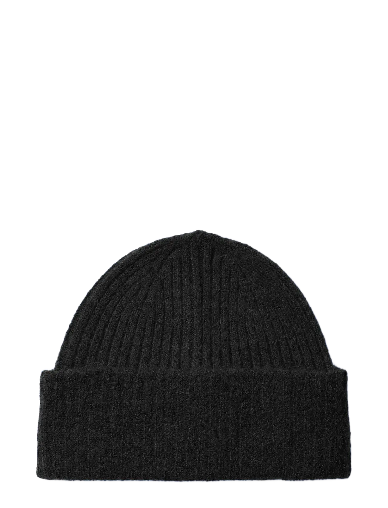 Selected - SLFLULU WOOL BLEND KNIT BEANIE NOOS - bonnets - black - 2