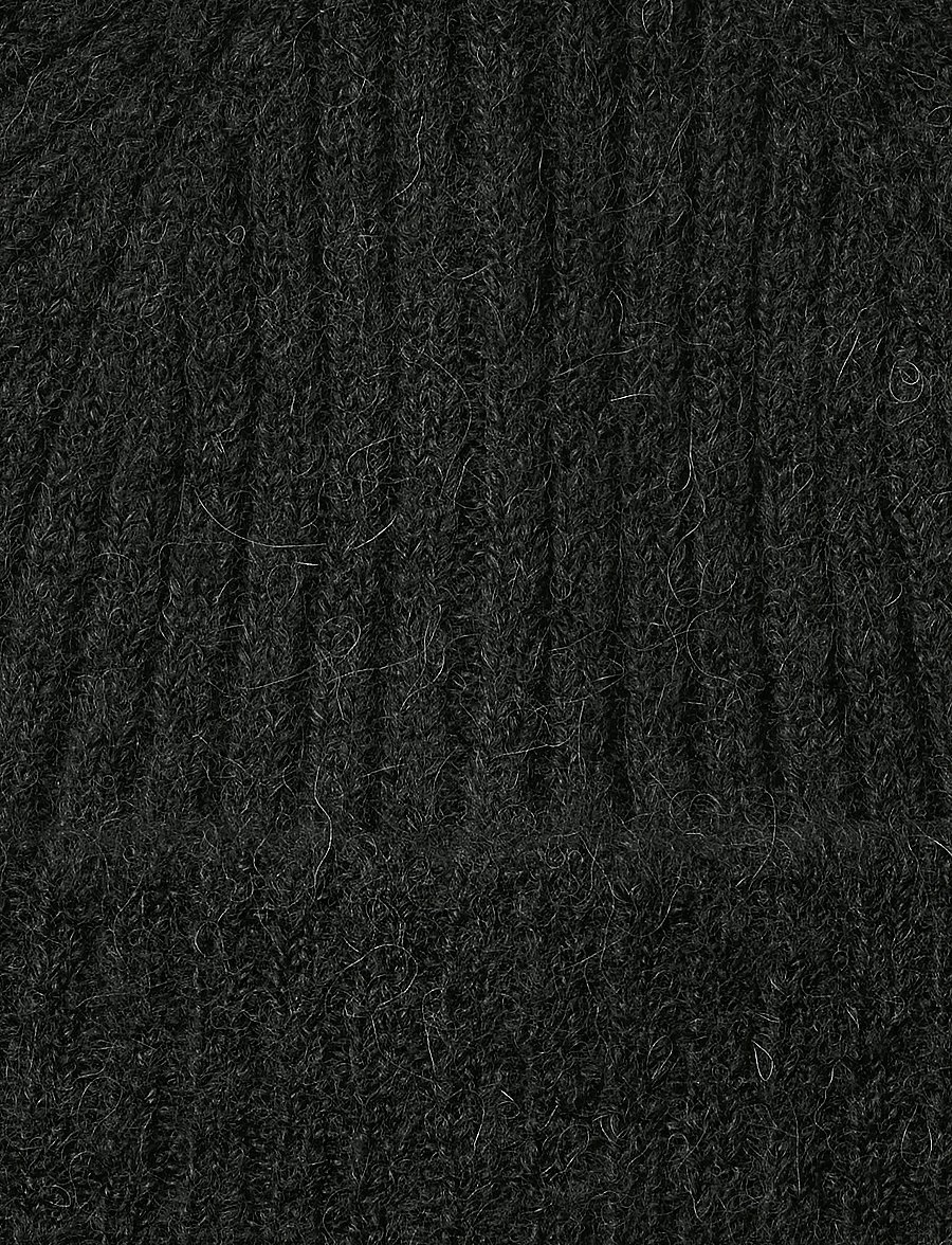 Selected - SLWLULU WOOL BLEND KNIT BEANIE NOOS - mützen - black - 4