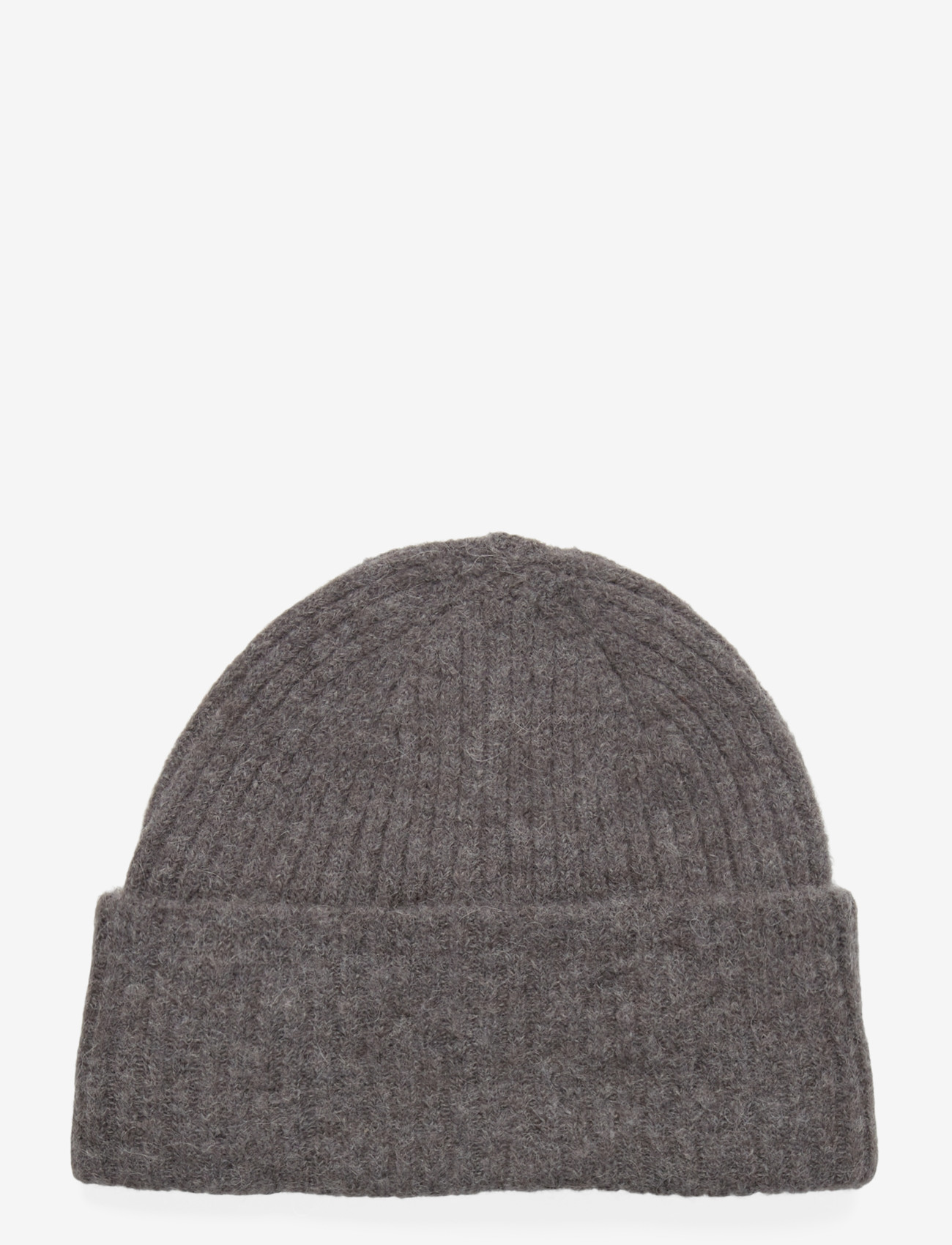 Selected - SLWLULU WOOL BLEND KNIT BEANIE NOOS - mössor - medium grey melange - 1