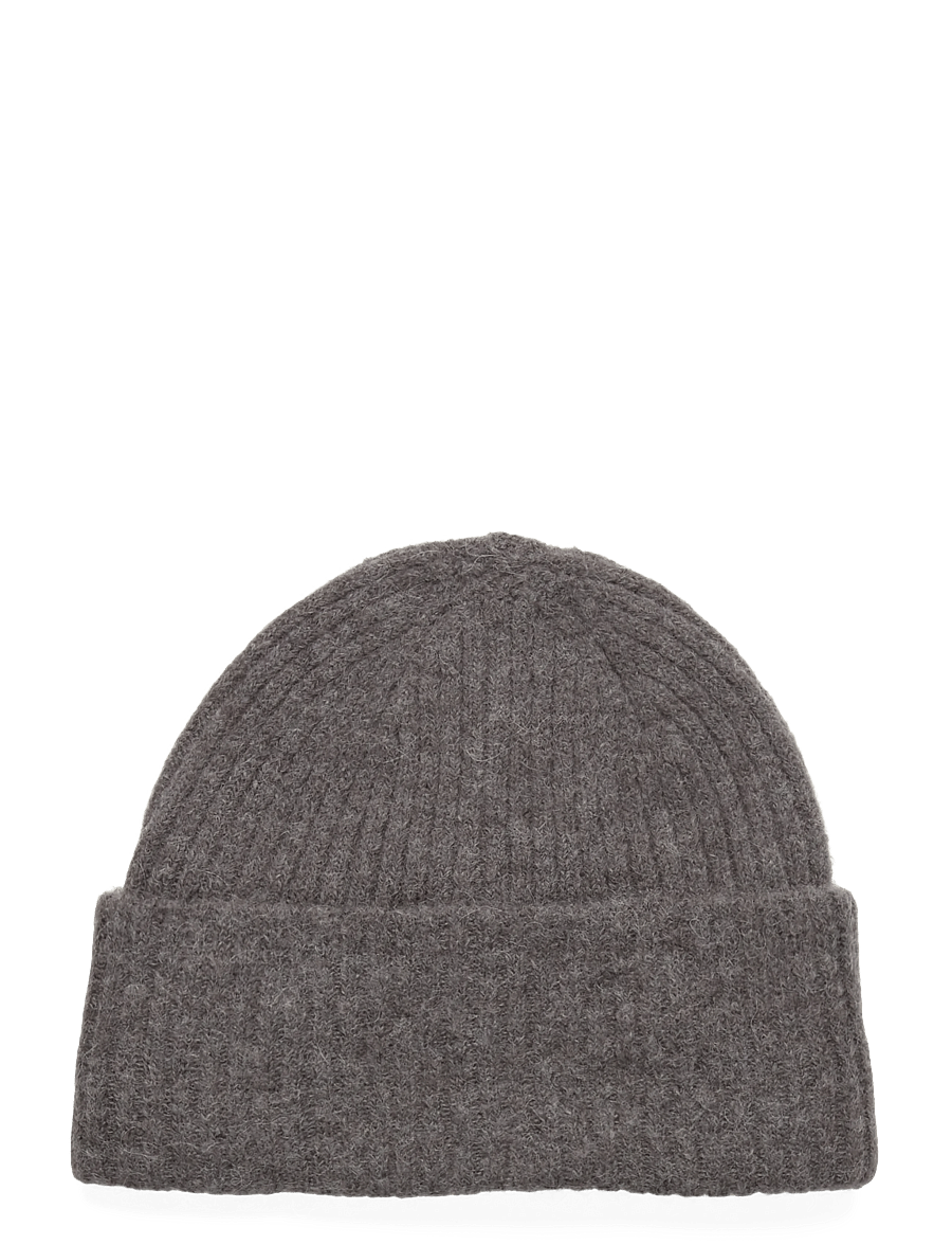 Selected - SLWLULU WOOL BLEND KNIT BEANIE NOOS - mützen - medium grey melange - 1
