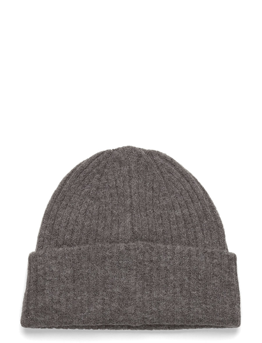 Selected - SLWLULU WOOL BLEND KNIT BEANIE NOOS - mützen - medium grey melange - 2