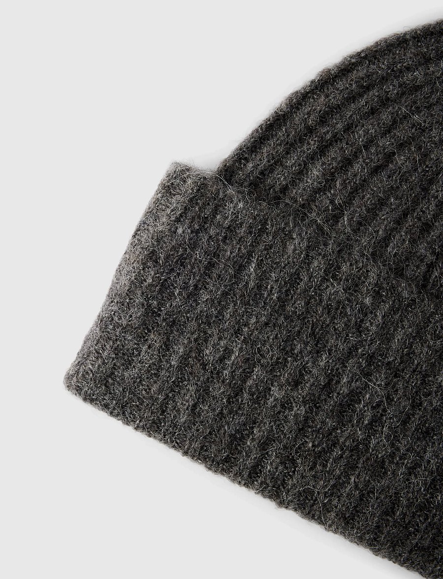 Selected - SLWLULU WOOL BLEND KNIT BEANIE NOOS - mützen - medium grey melange - 0
