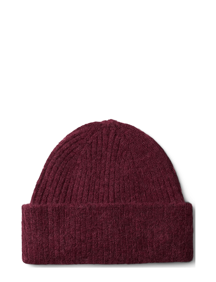 Selected - SLWLULU WOOL BLEND KNIT BEANIE NOOS - mützen - tawny port - 1