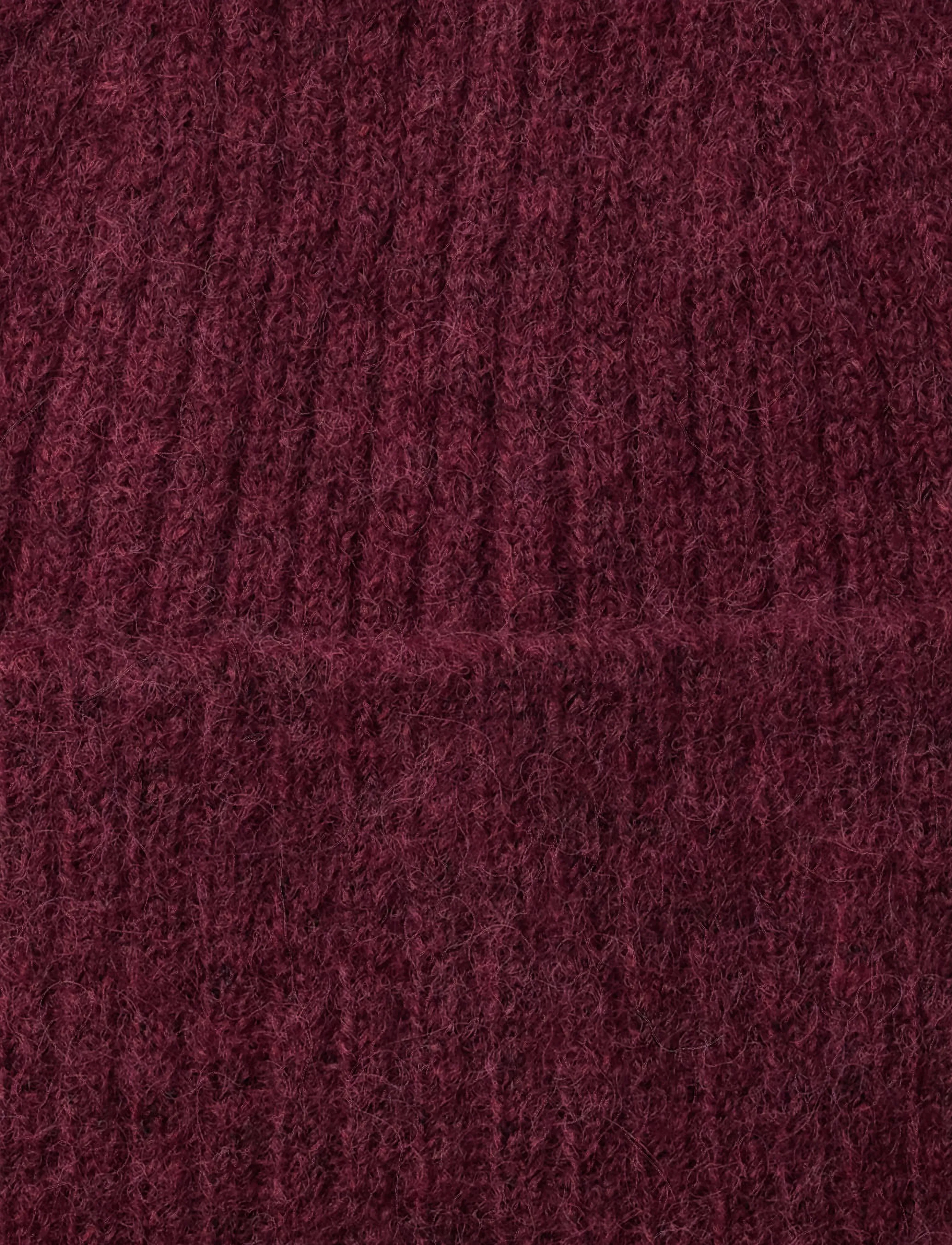 Selected - SLWLULU WOOL BLEND KNIT BEANIE NOOS - mützen - tawny port - 2