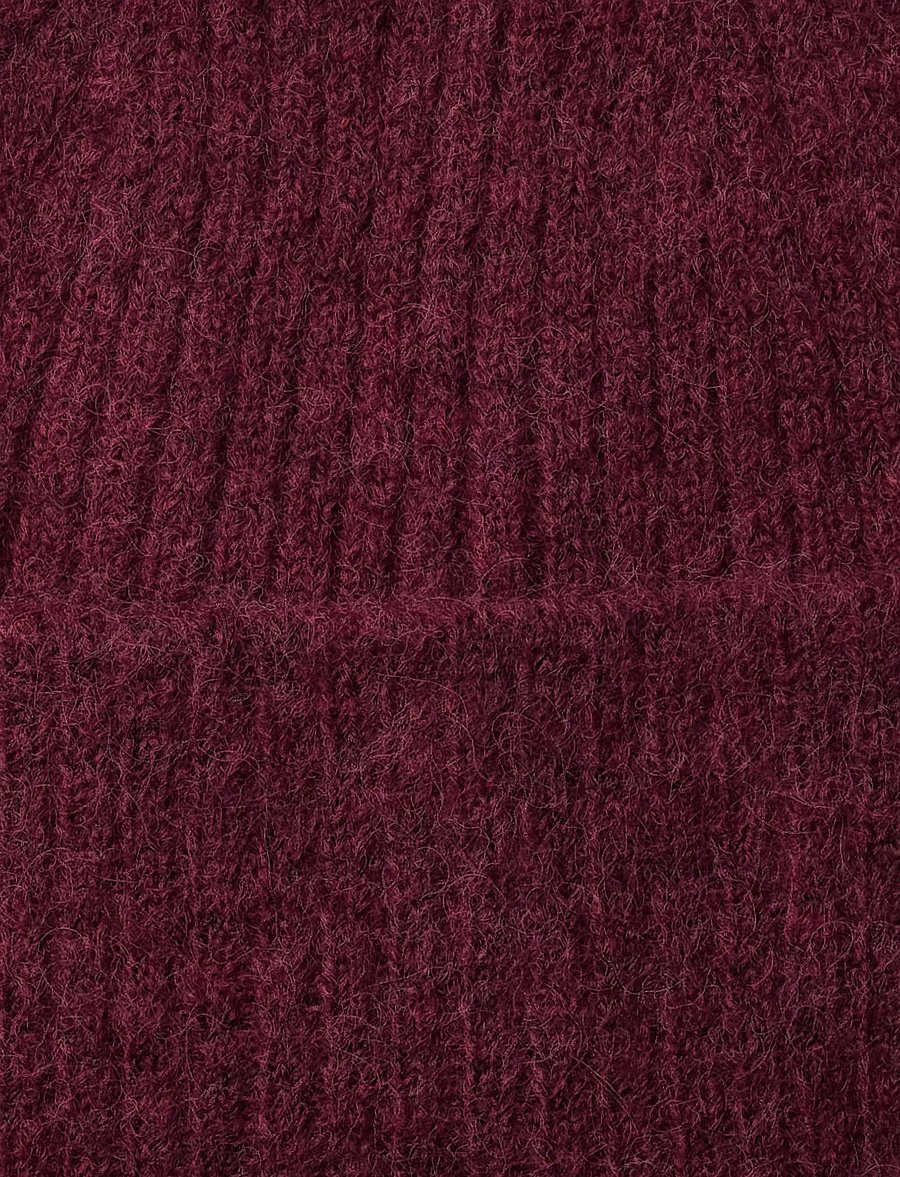 Selected - SLWLULU WOOL BLEND KNIT BEANIE NOOS - mützen - tawny port - 2