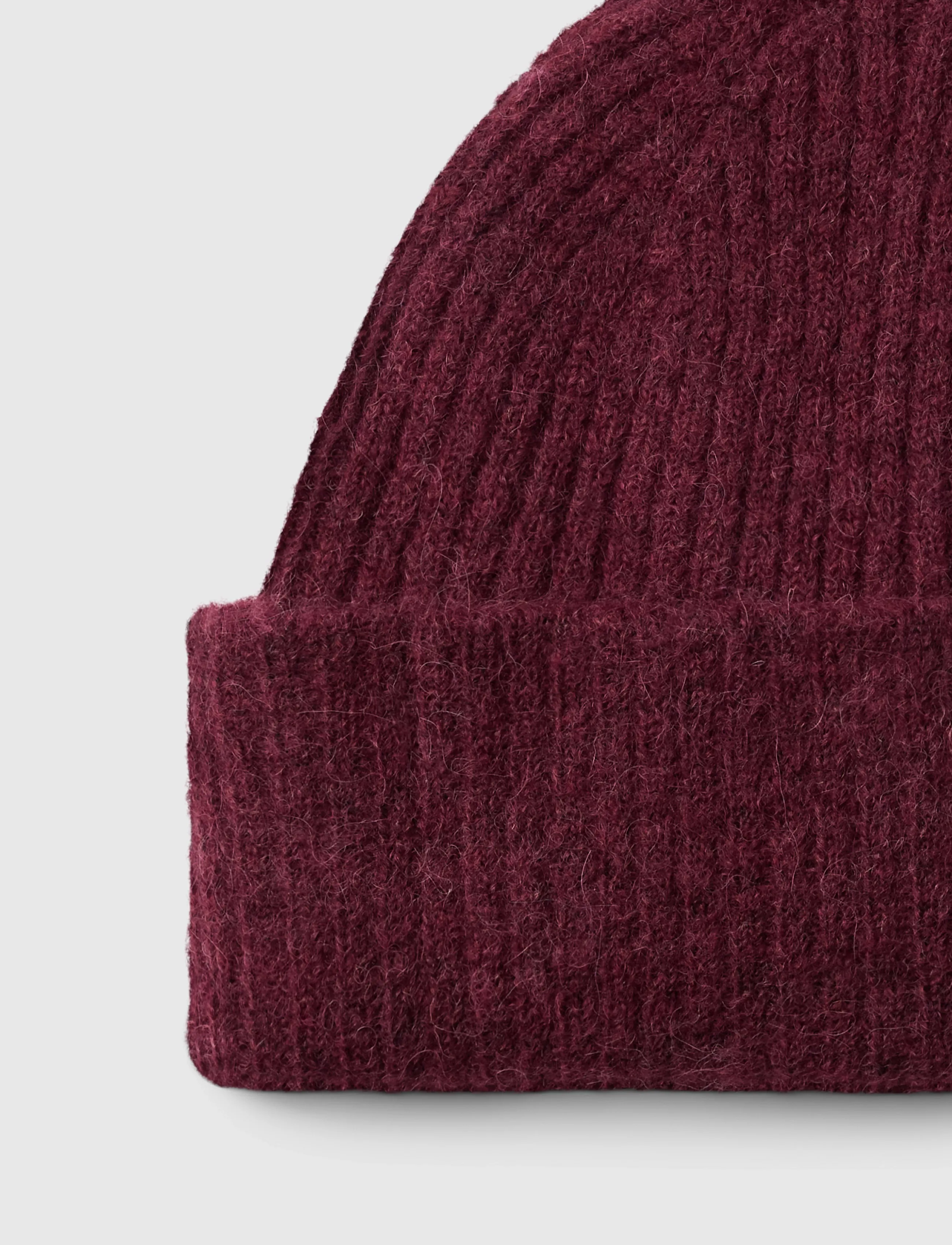 Selected - SLWLULU WOOL BLEND KNIT BEANIE NOOS - mützen - tawny port - 3