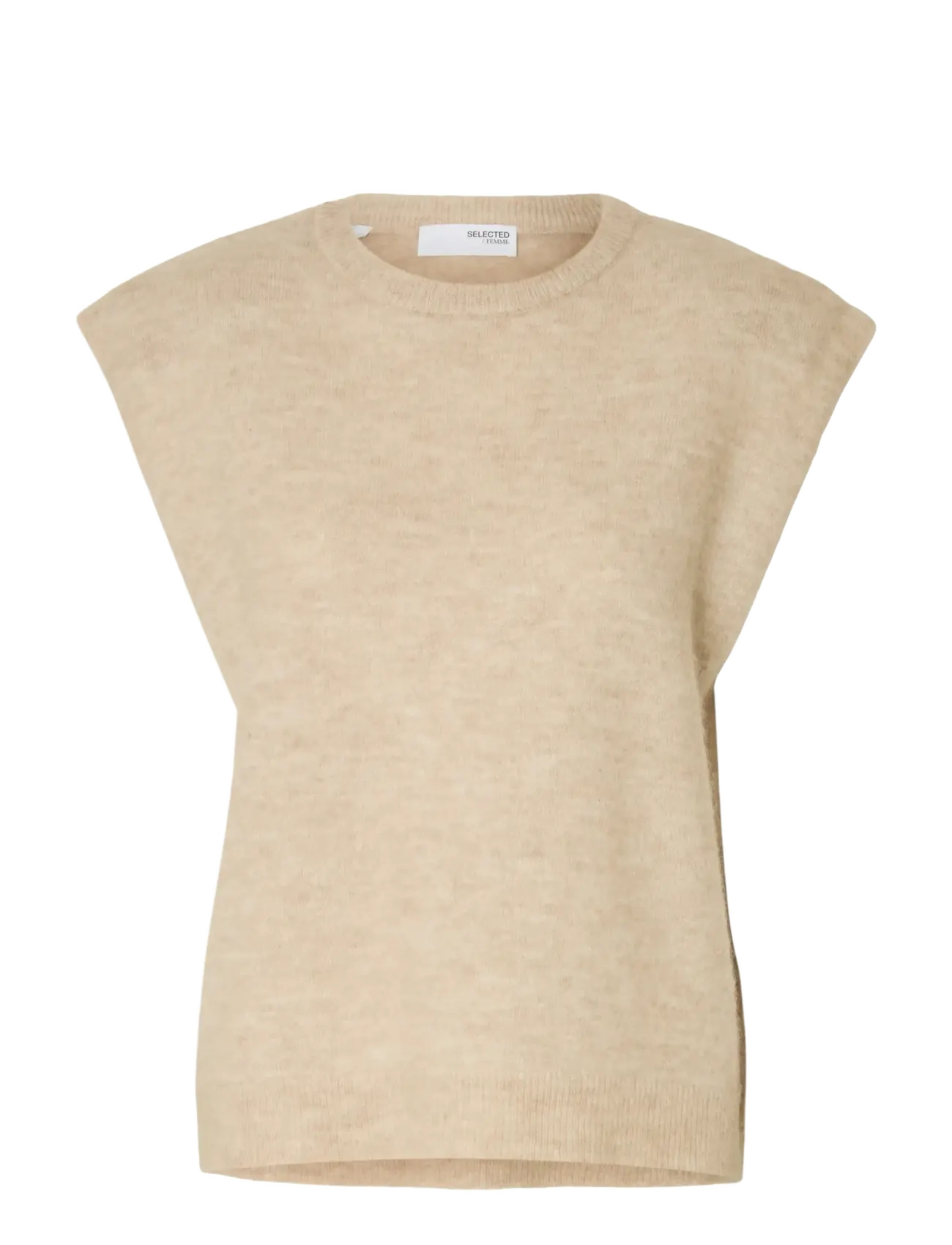 SELECTED Slflulu Sl Knit Vest Beige - L - Damen