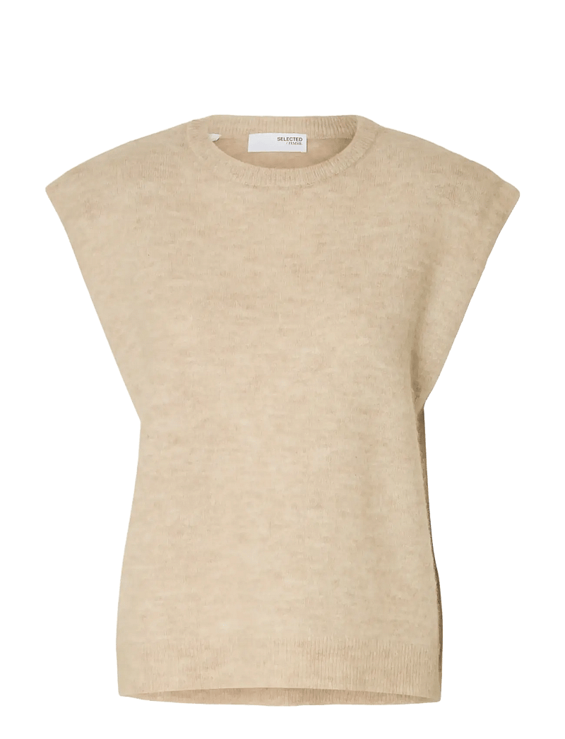 Selected - SLFLULU SL KNIT VEST - kootud vestid - birch - 1
