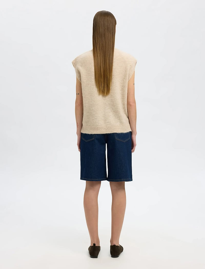 Selected - SLFLULU SL KNIT VEST - kootud vestid - birch - 2