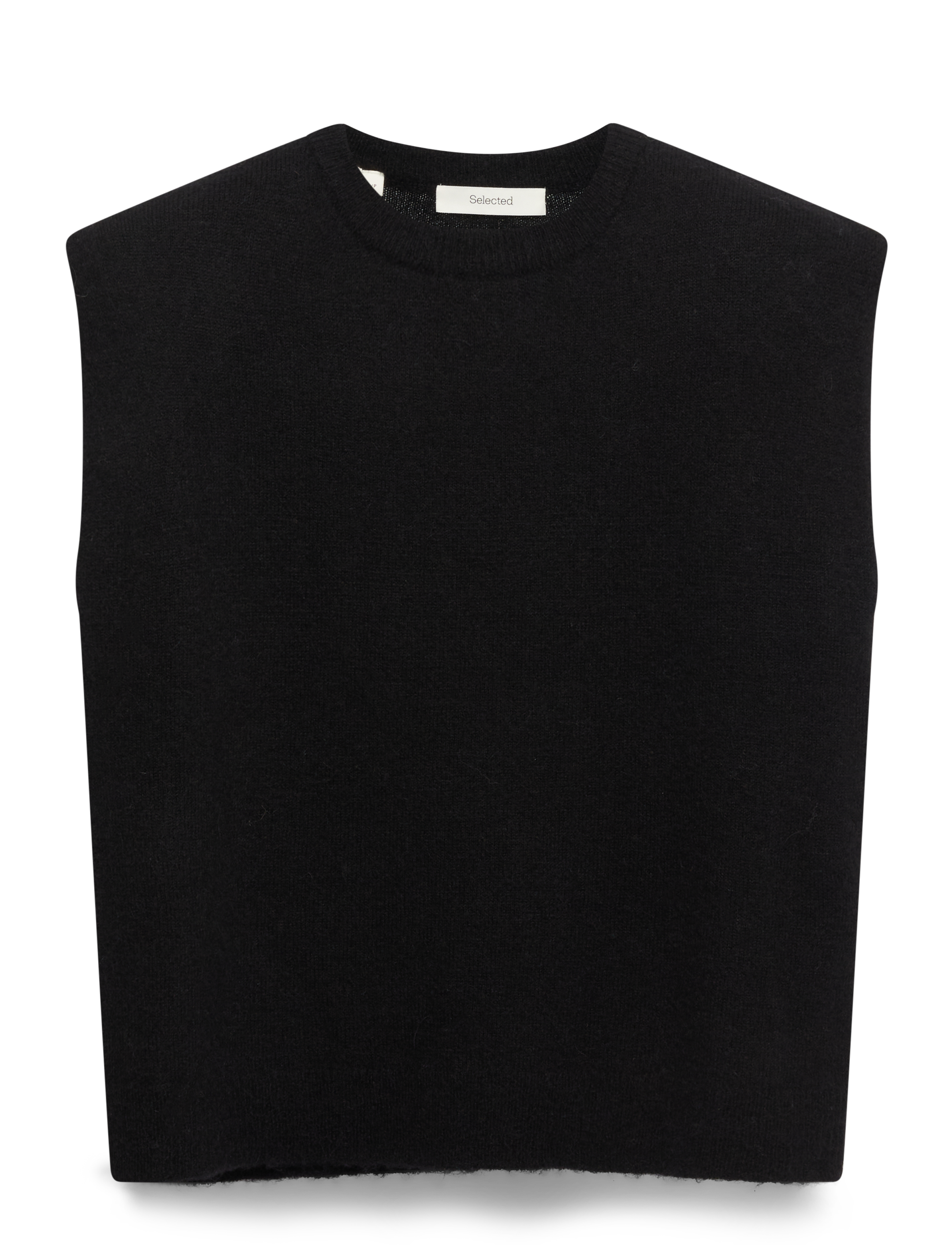 Selected Slflulu Sl Knit Vest, Kvinder, Strikket Vest, Sort, Str: XS