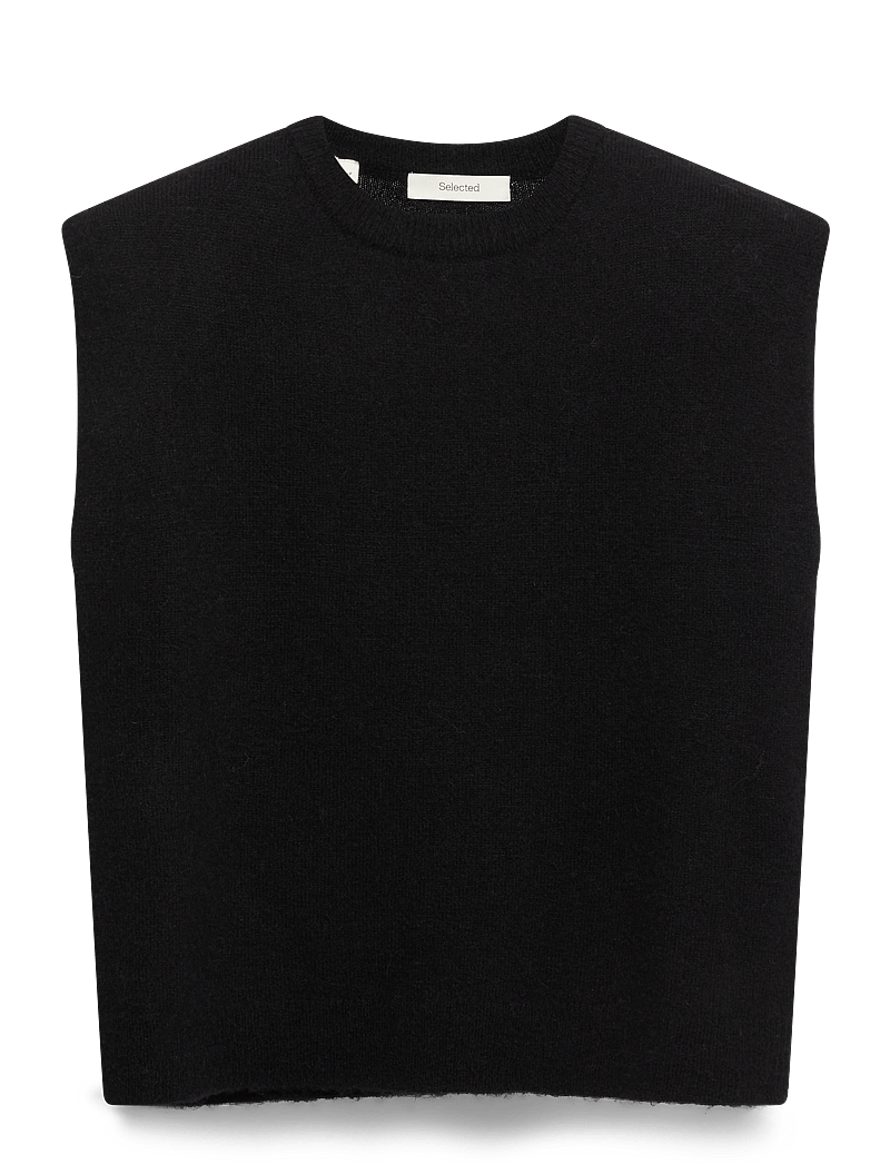 Selected - SLFLULU SL KNIT VEST - gestrickte westen - black - 1