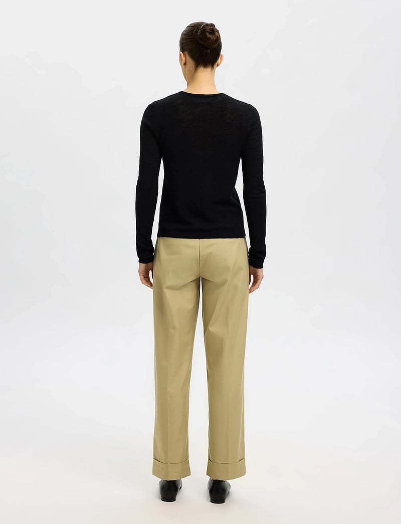 Selected - SLFSHIRLEY LS KNIT O-NECK - sviitrid - black - 2