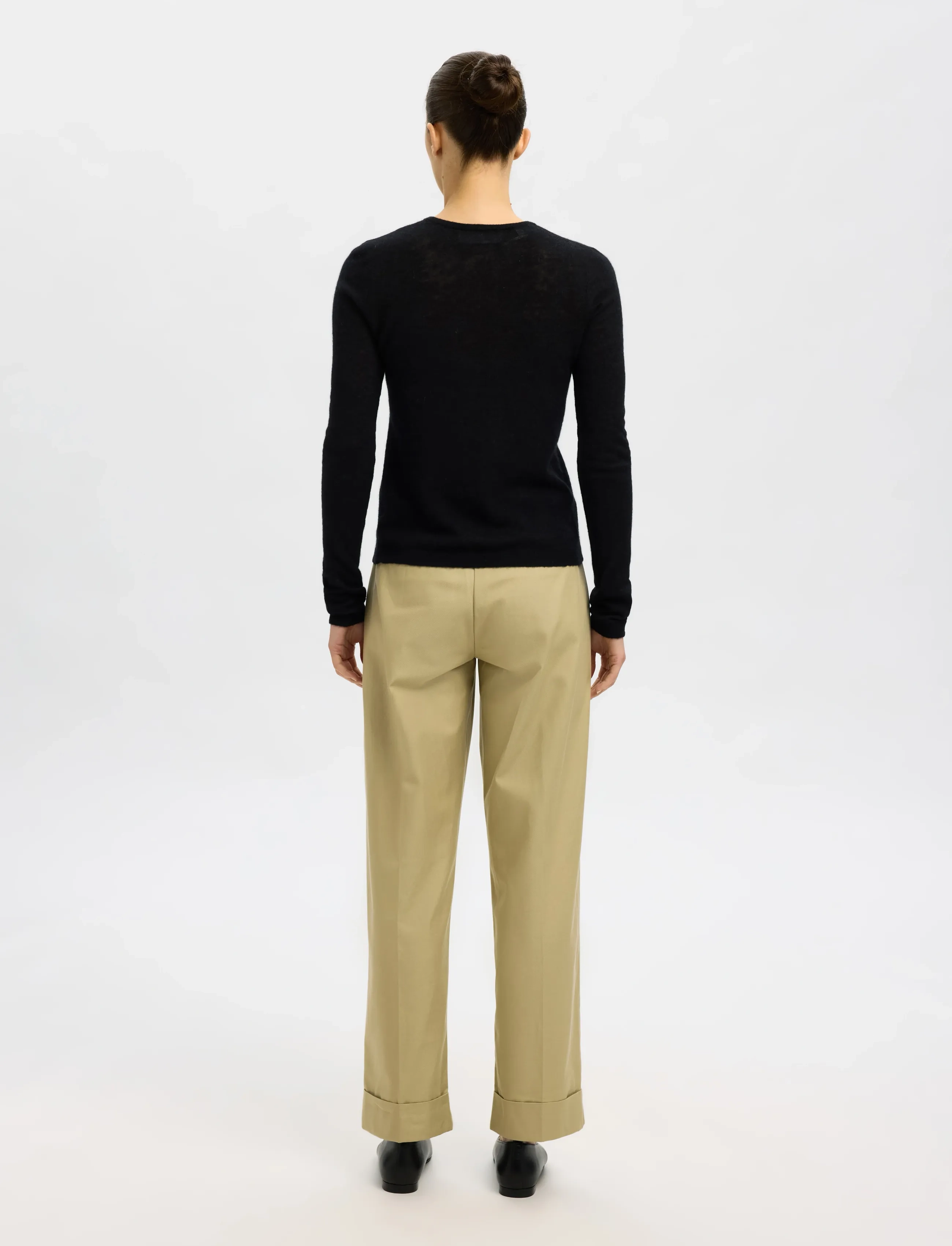 Selected - SLFSHIRLEY LS KNIT O-NECK - jumpers - black - 2