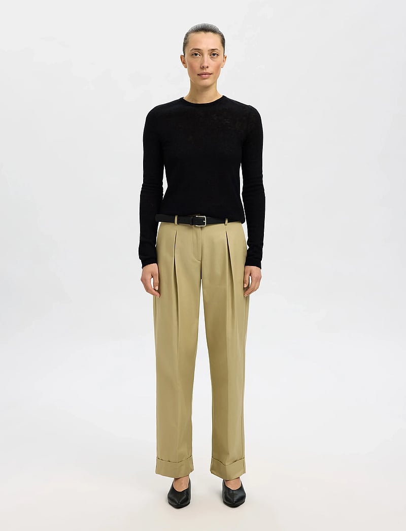 Selected - SLFSHIRLEY LS KNIT O-NECK - sviitrid - black - 3