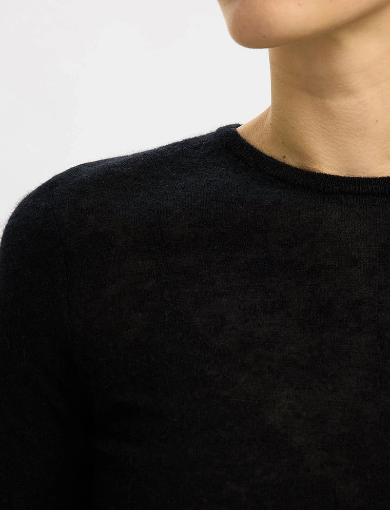 Selected - SLFSHIRLEY LS KNIT O-NECK - sviitrid - black - 4