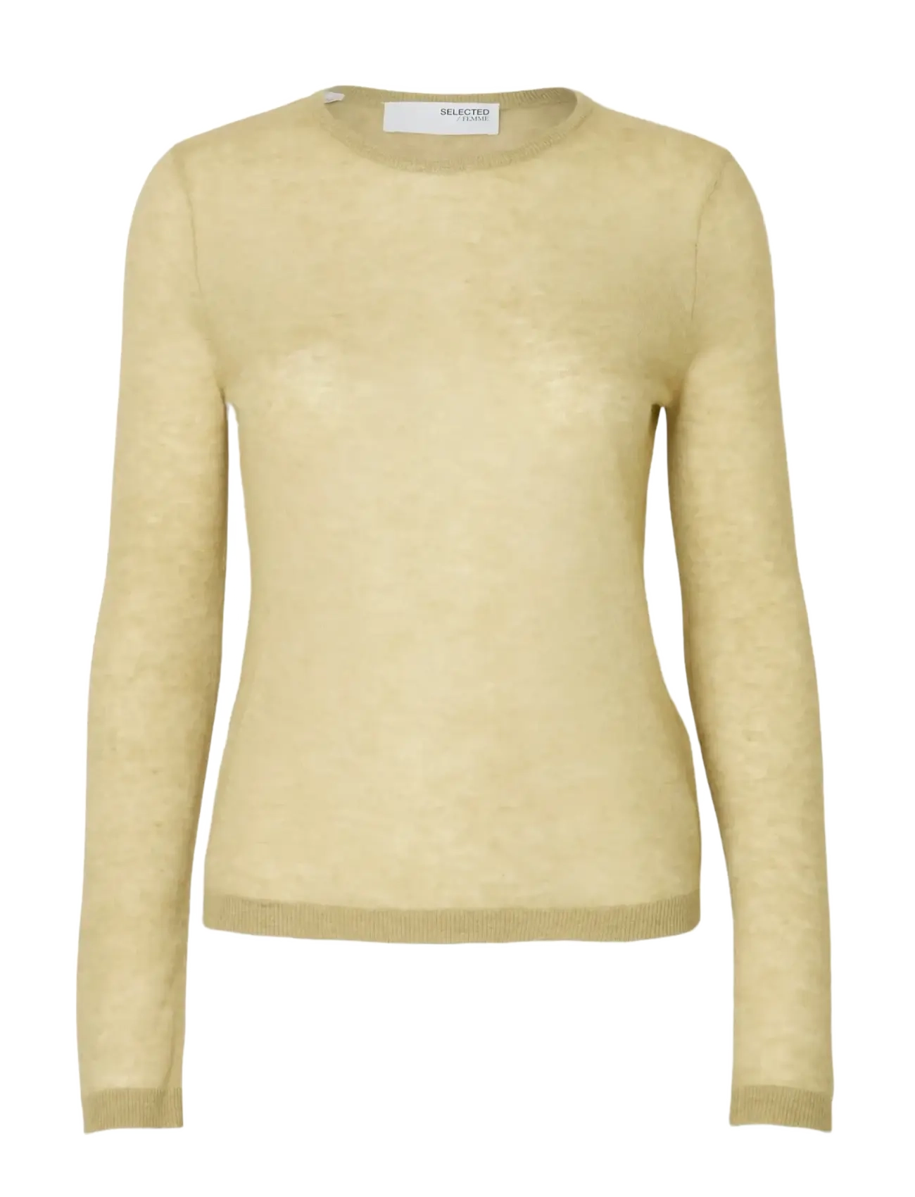 Selected SLFSHIRLEY LS KNIT O-NECK - Selected - SLATE GREEN / beige