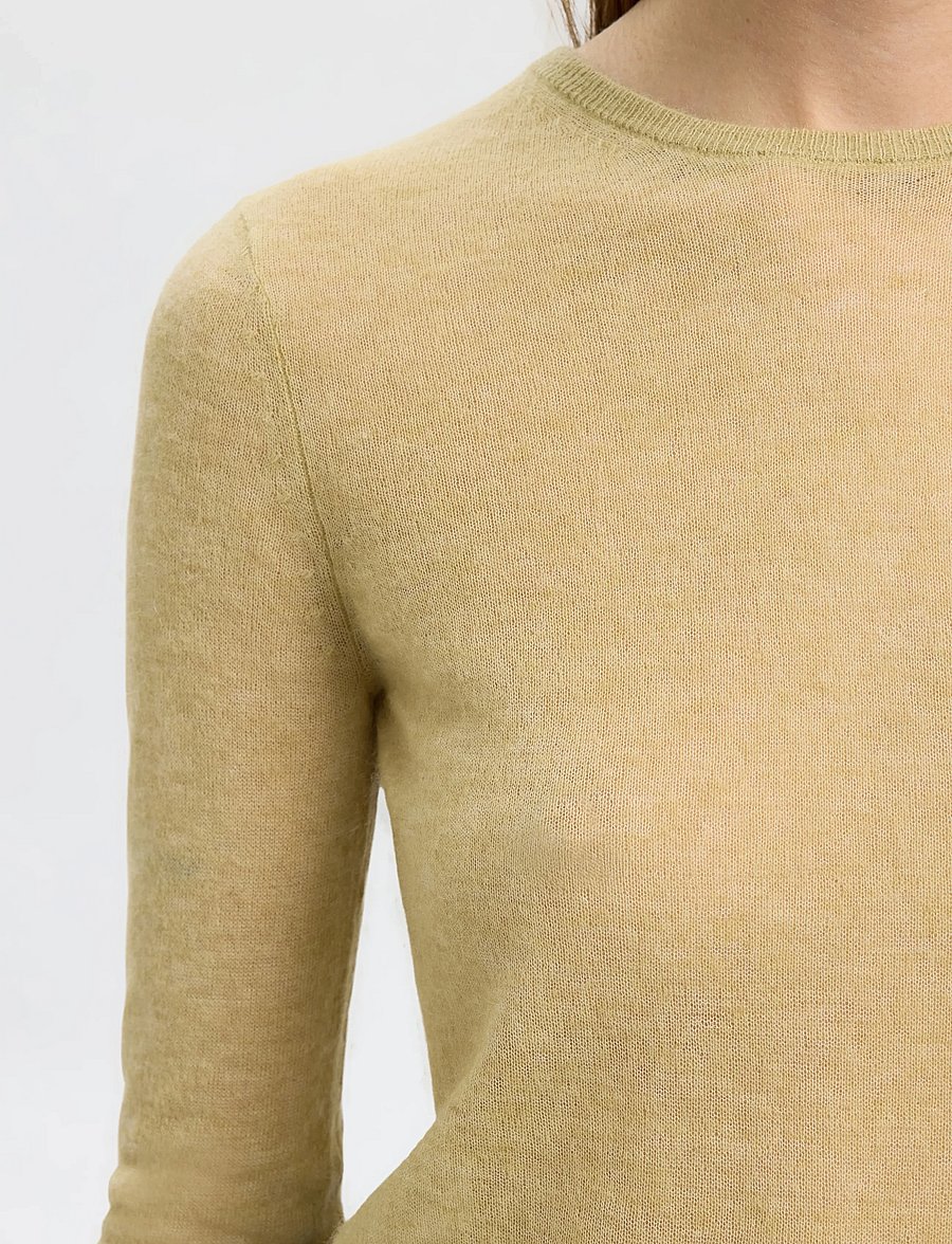 Selected - SLFSHIRLEY LS KNIT O-NECK - pullover - slate green - 4