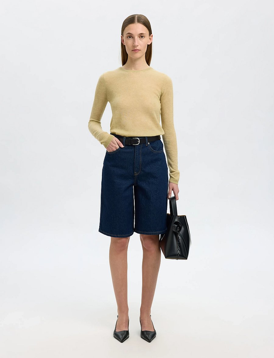 Selected - SLFSHIRLEY LS KNIT O-NECK - pullover - slate green - 5