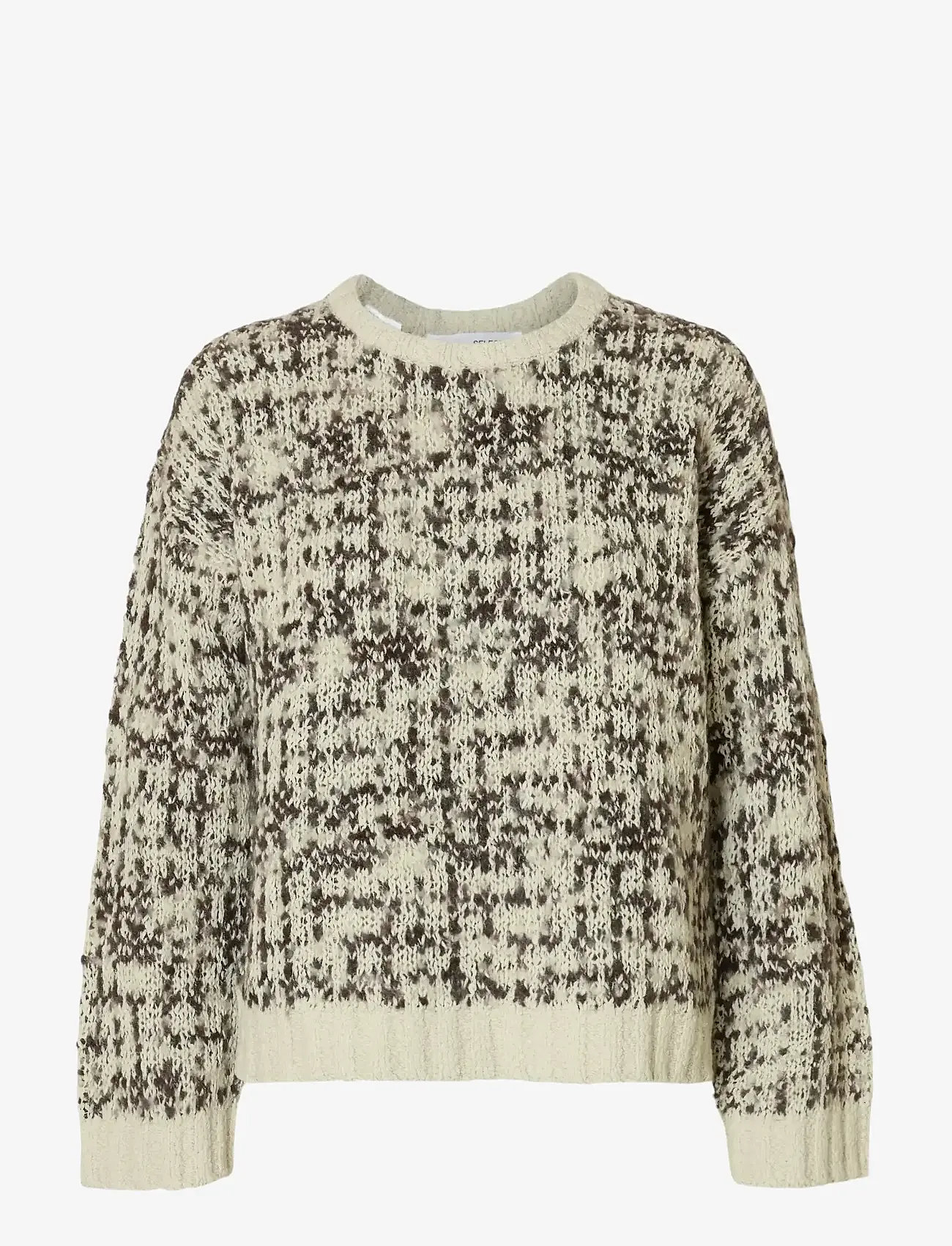 Selected - SLFLINDSAY LS KNIT O-NECK - striktrøjer - birch - 1