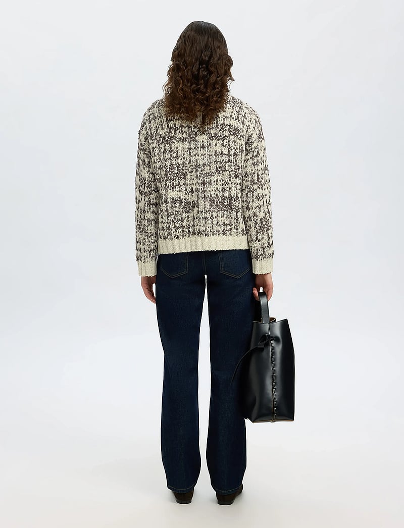 Selected - SLFLINDSAY LS KNIT O-NECK - strikkegensere - birch - 2