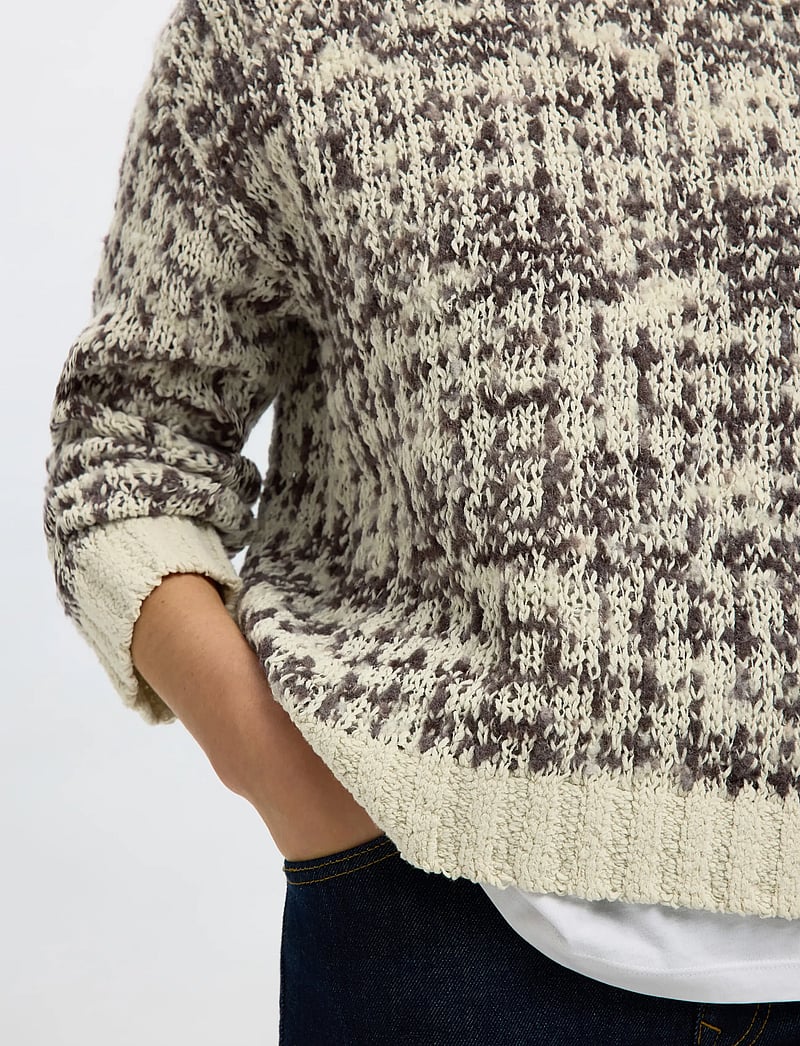 Selected - SLFLINDSAY LS KNIT O-NECK - strikkegensere - birch - 4