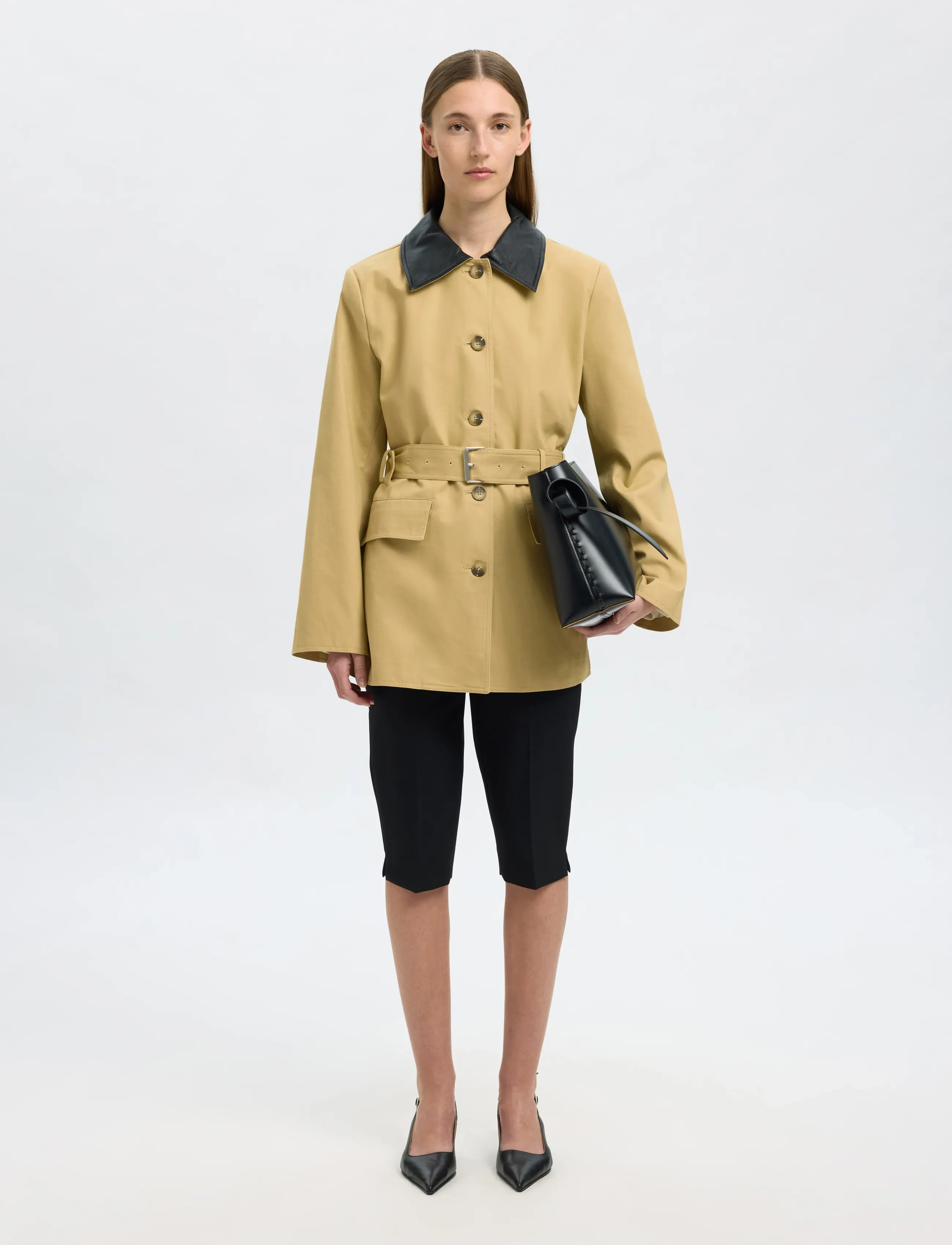 Selected - SLFDUA JACKET - vihmamantlid - travertine - 4