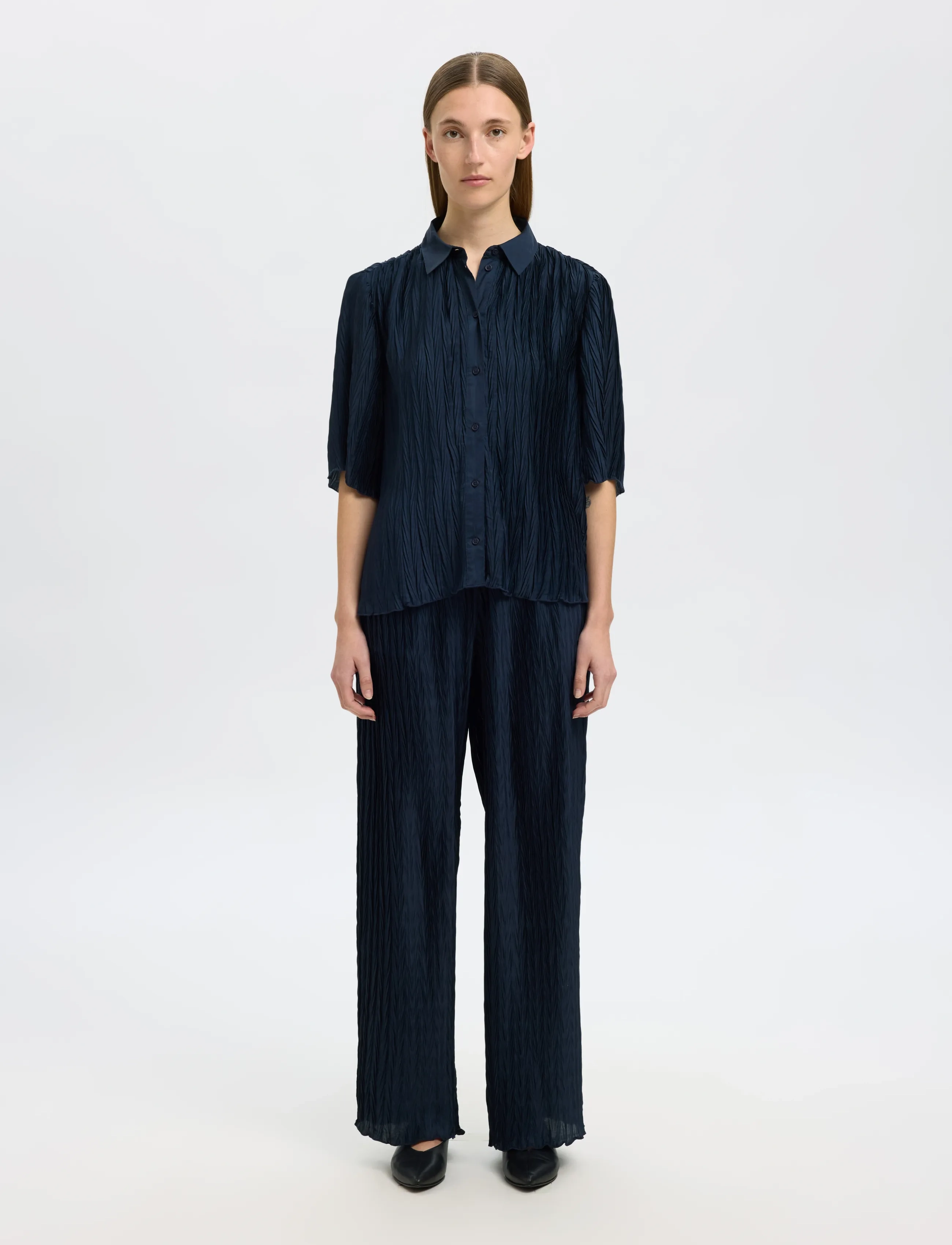 Selected - SLFELMA RELAXED 2/4 SHIRT B - dark sapphire - 3