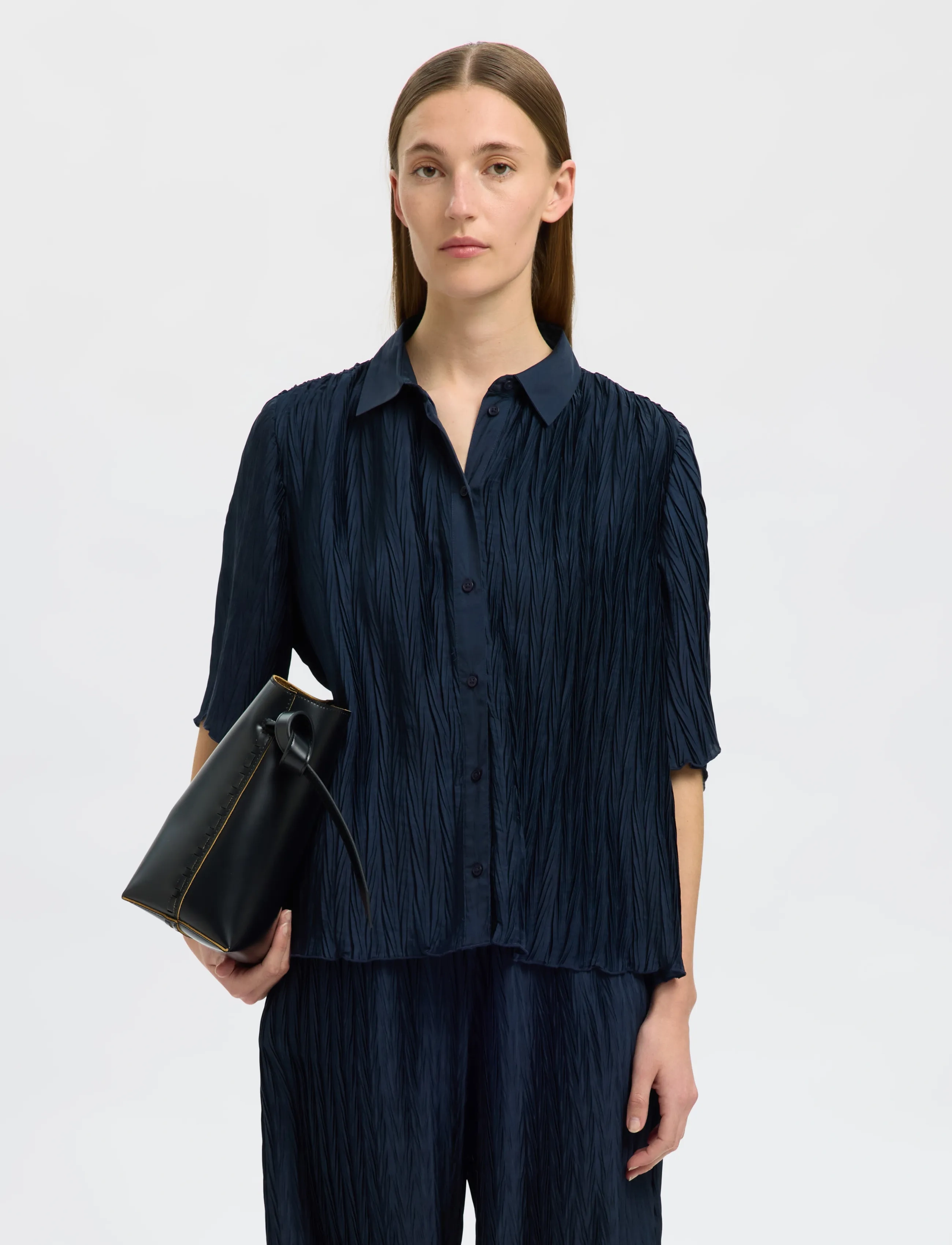 Selected - SLFELMA RELAXED 2/4 SHIRT B - dark sapphire - 4