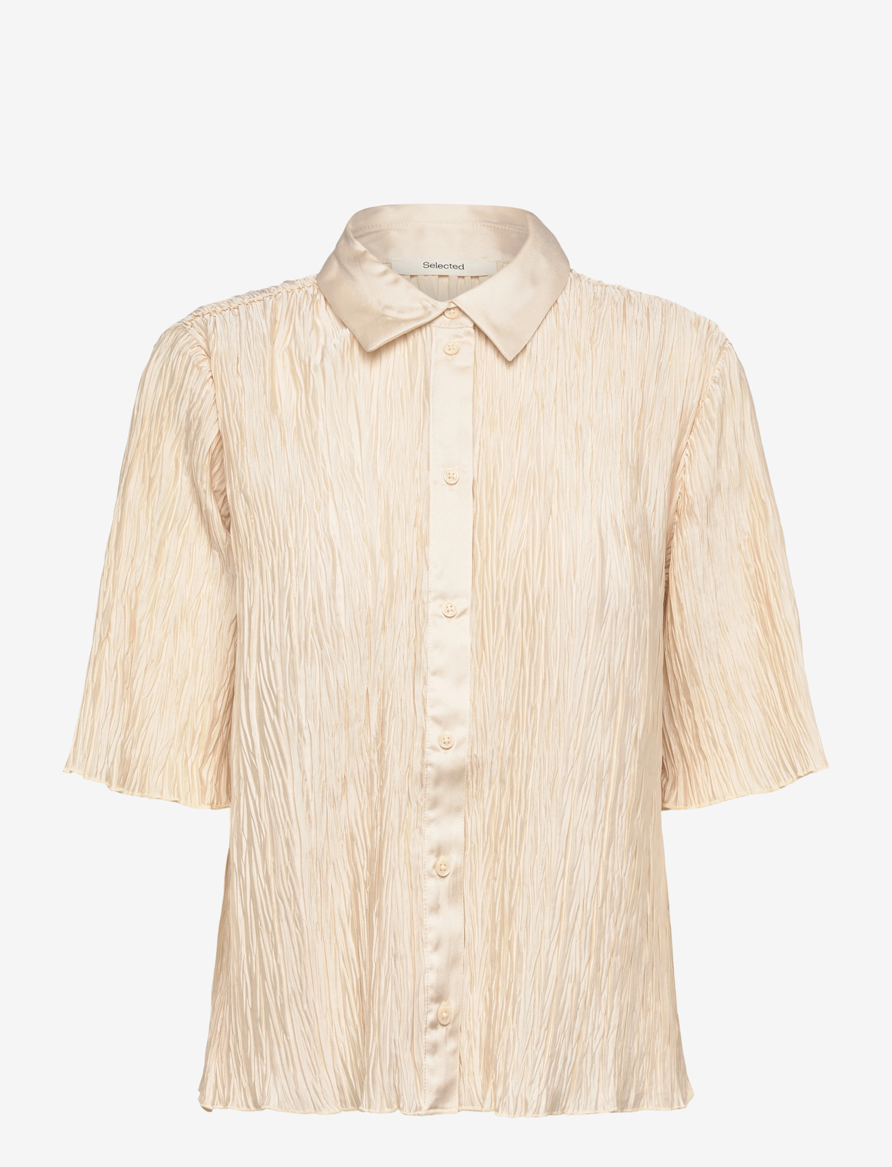 Selected - SLFELMA RELAXED 2/4 SHIRT B - kurzärmlige hemden - sandshell - 0