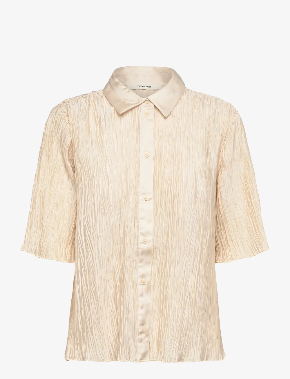 Selected - SLFELMA RELAXED 2/4 SHIRT B - kortärmade skjortor - sandshell - 0