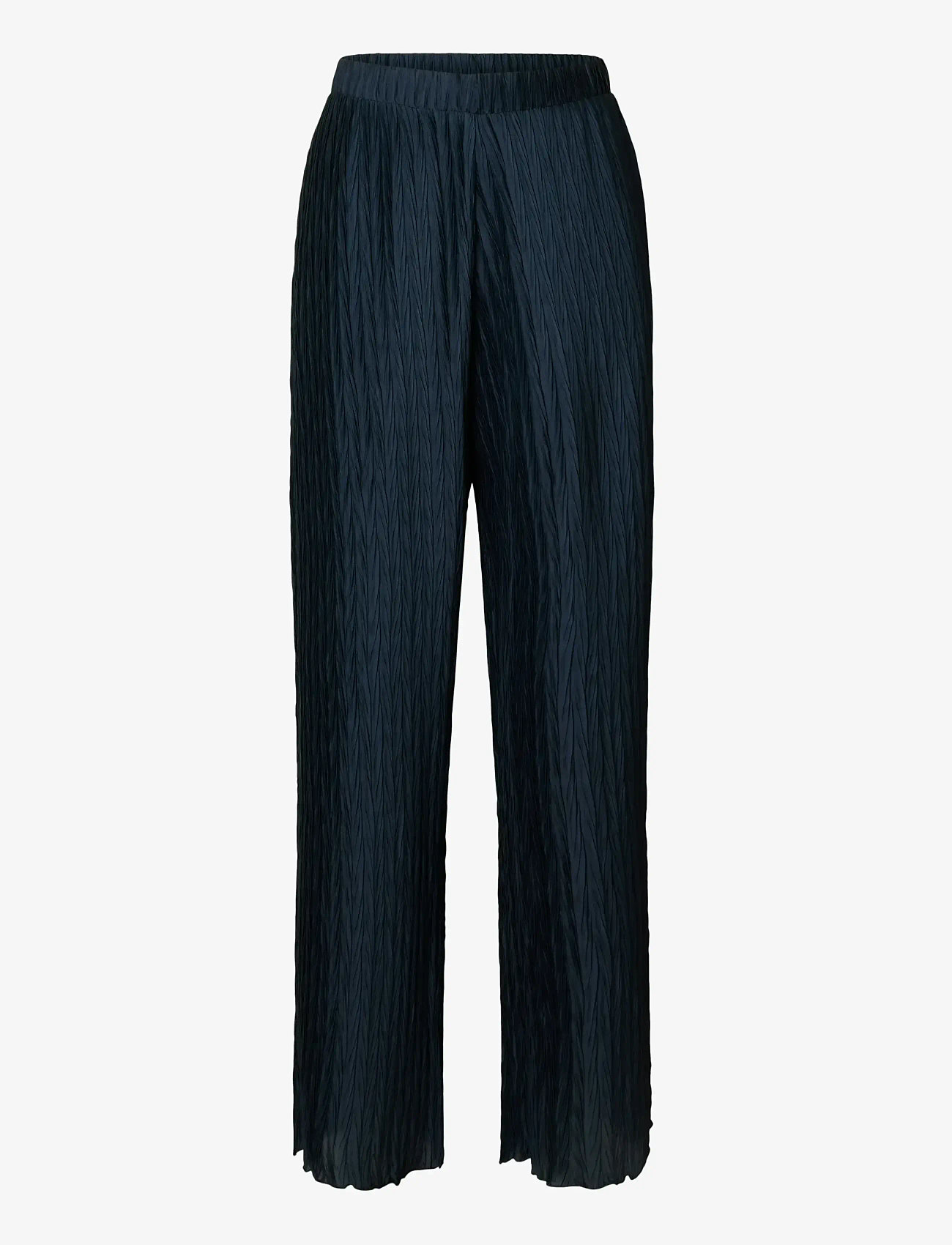 Selected - SLFELMA HW WIDE PLISSE PANT B - vida byxor - dark sapphire - 1