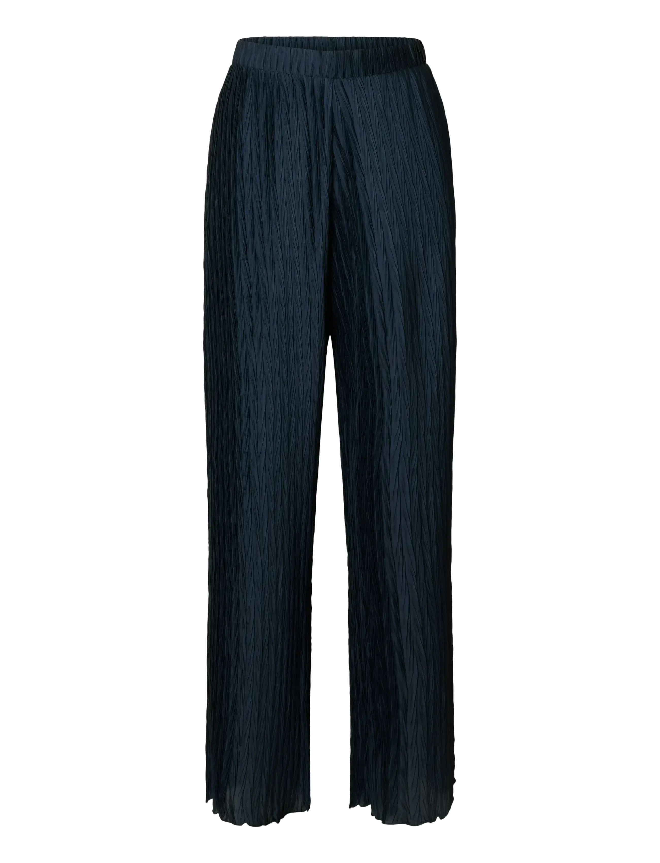 Selected SLFELMA HW WIDE PLISSE PANT B - Trousers - DARK SAPPHIRE / navy